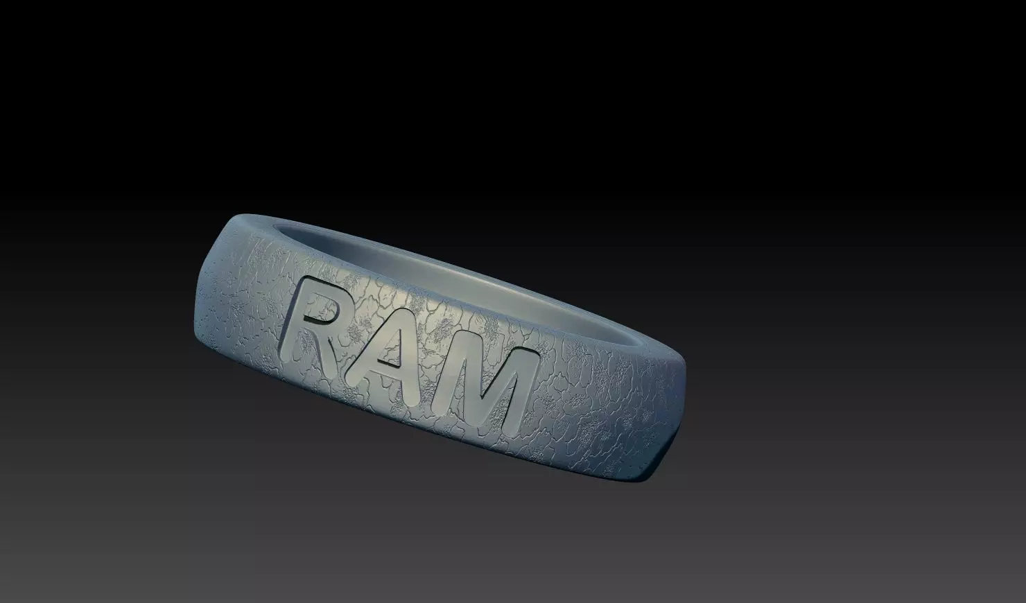 RAM Letter Engraved Ring 3D Model 3D print model_3