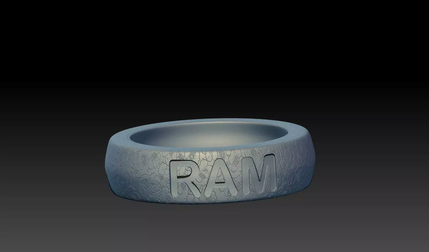 RAM Letter Engraved Ring 3D Model 3D print model_1