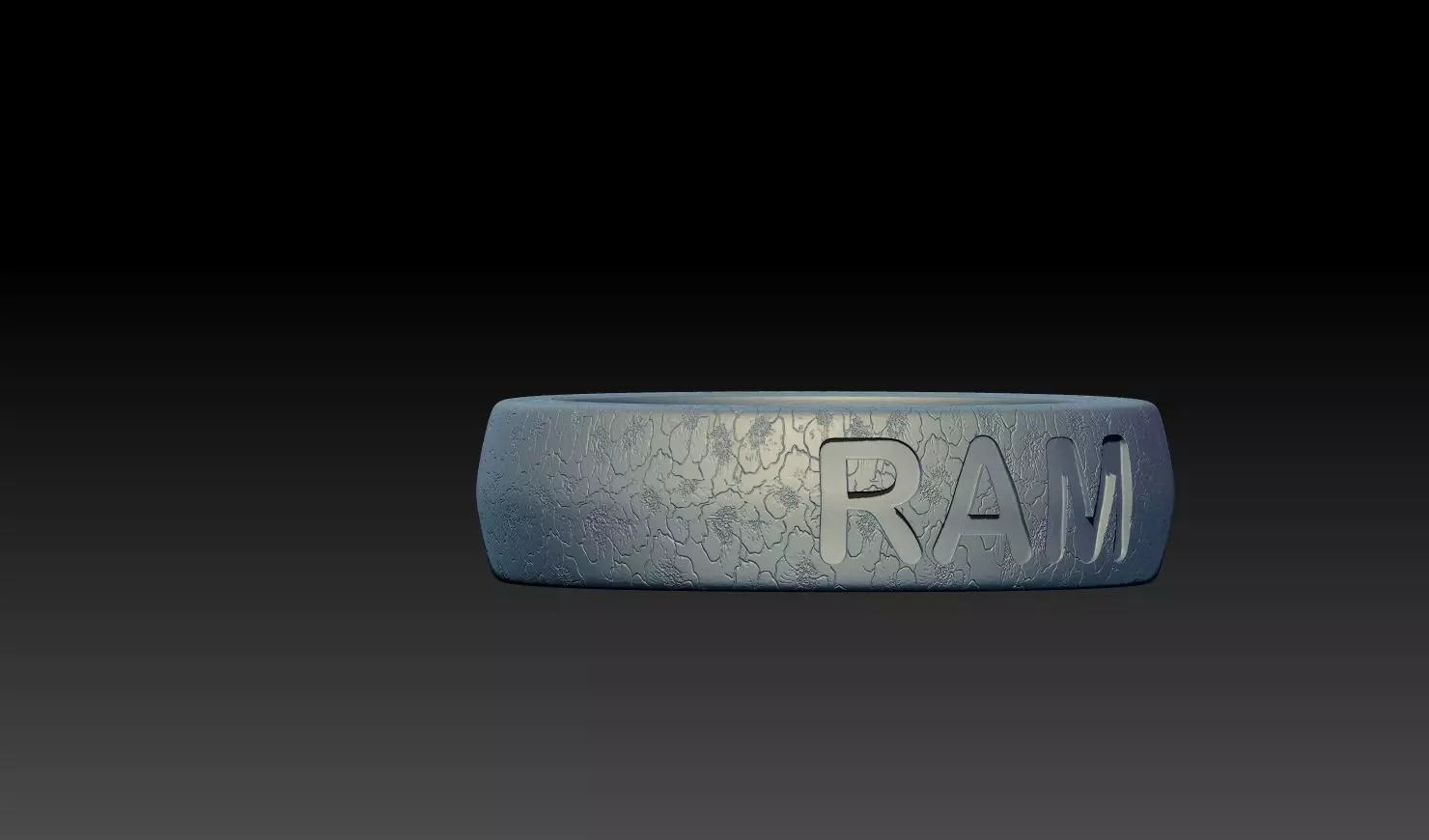 RAM Letter Engraved Ring 3D Model 3D print model_4