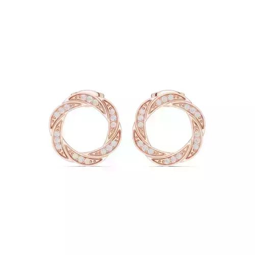Round Cut Diamond Circular Ring Earring 3DM STL Video 3D print model