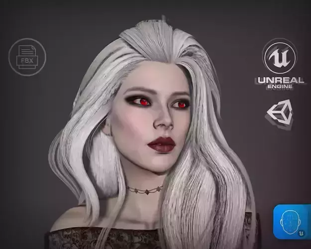 Vampire Lady Low-poly 3D model