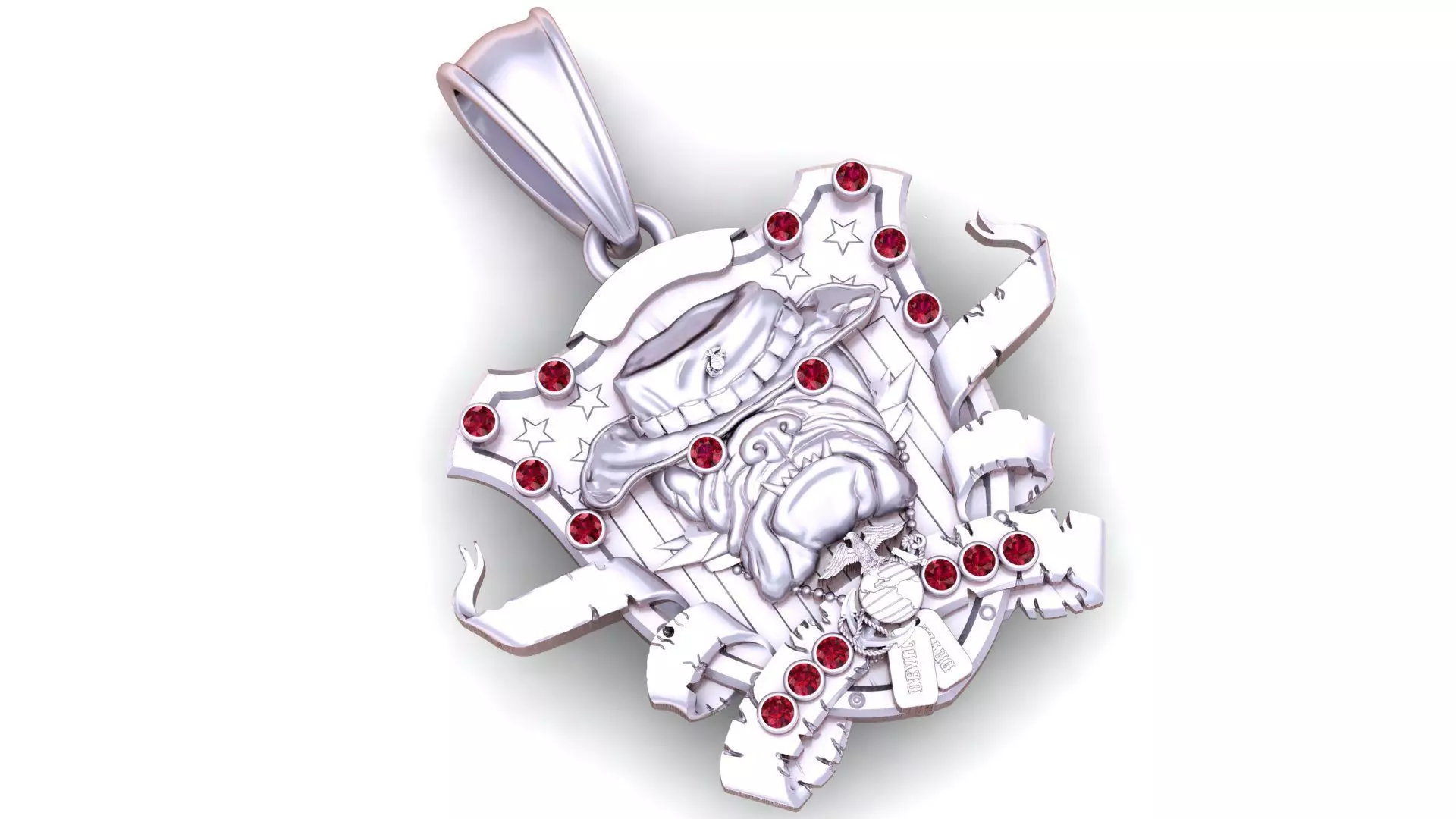 bulldog pendant  3D print model_1