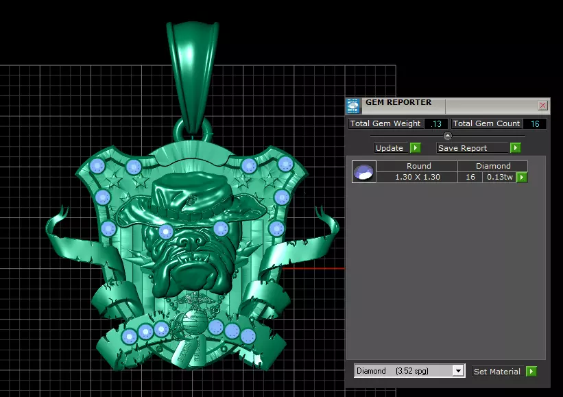 bulldog pendant  3D print model_5