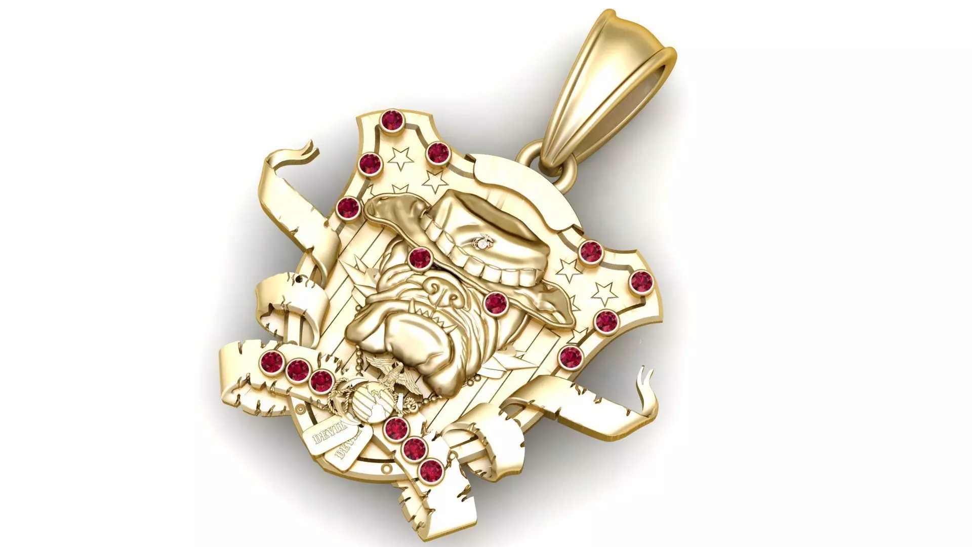 bulldog pendant  3D print model_2