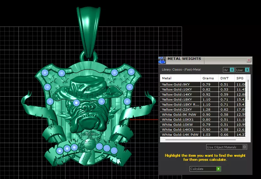 bulldog pendant  3D print model_6