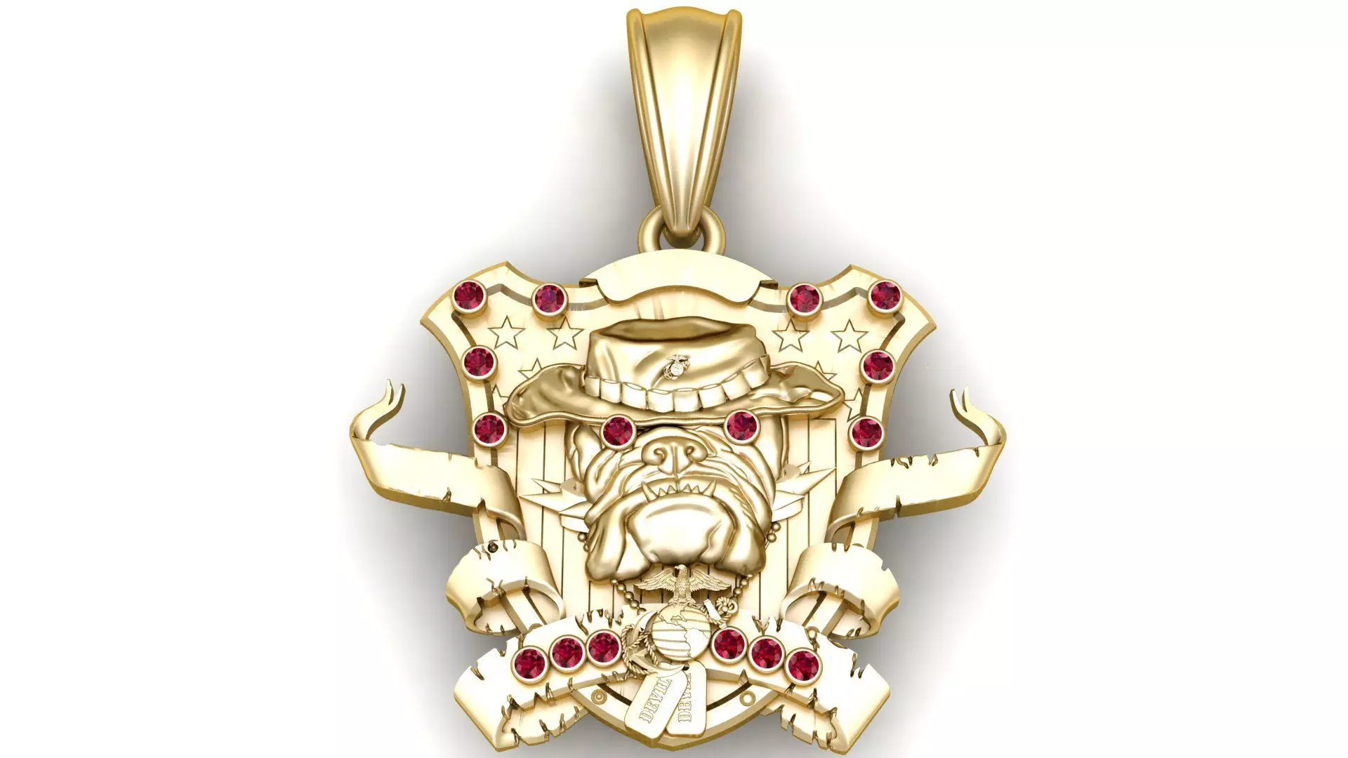 bulldog pendant  3D print model_0