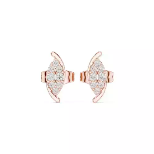 Round Cut Diamond Marquise Shape Earring 3DM STL Video