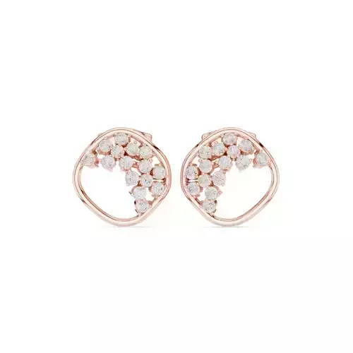 Round Cut Diamond Cluster Earring 3DM STL Video 3D print model