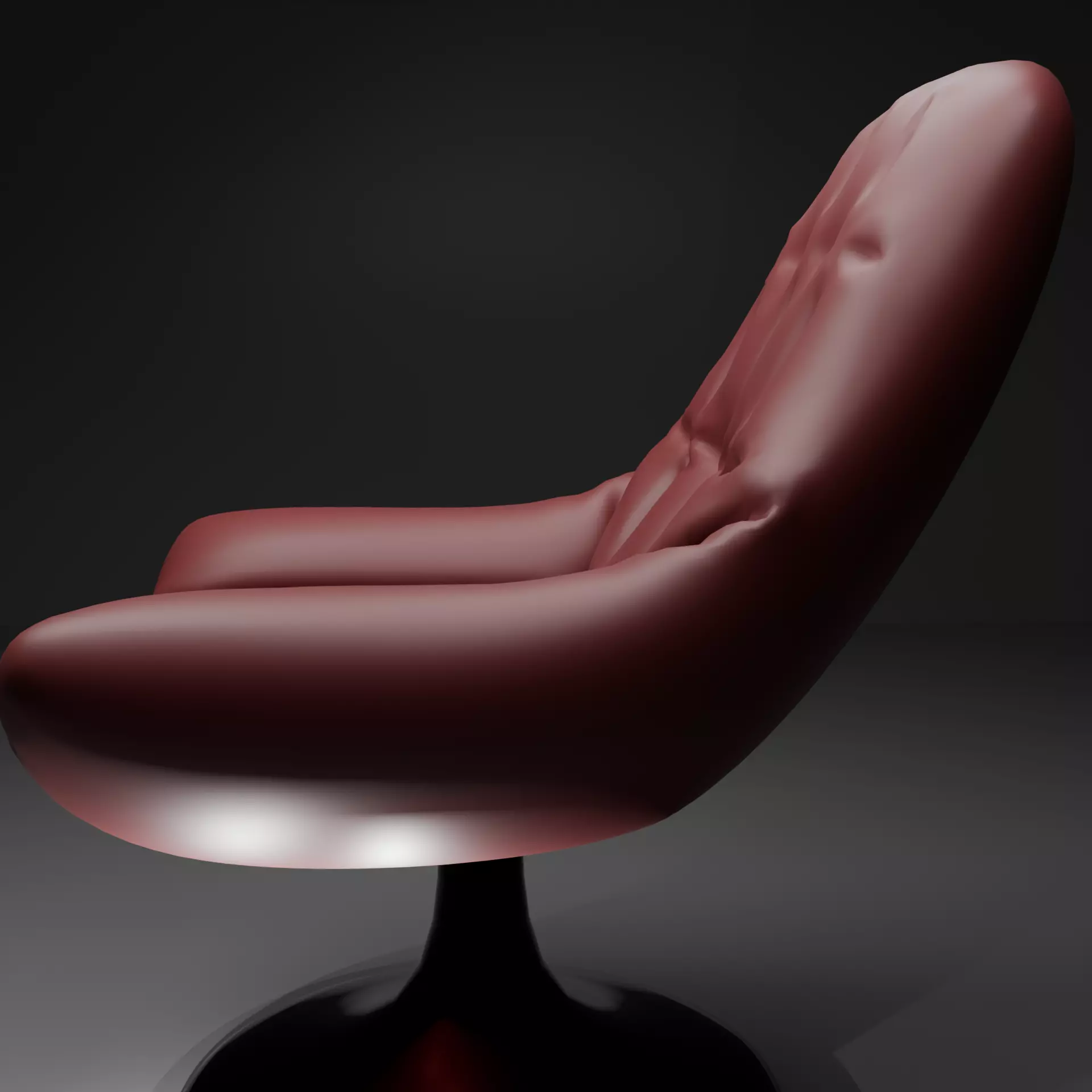 Modern Red Leather Lounge Chair 3D Model 3D print model_2