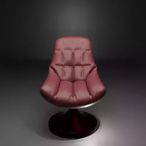 Modern Red Leather Lounge Chair 3D Model