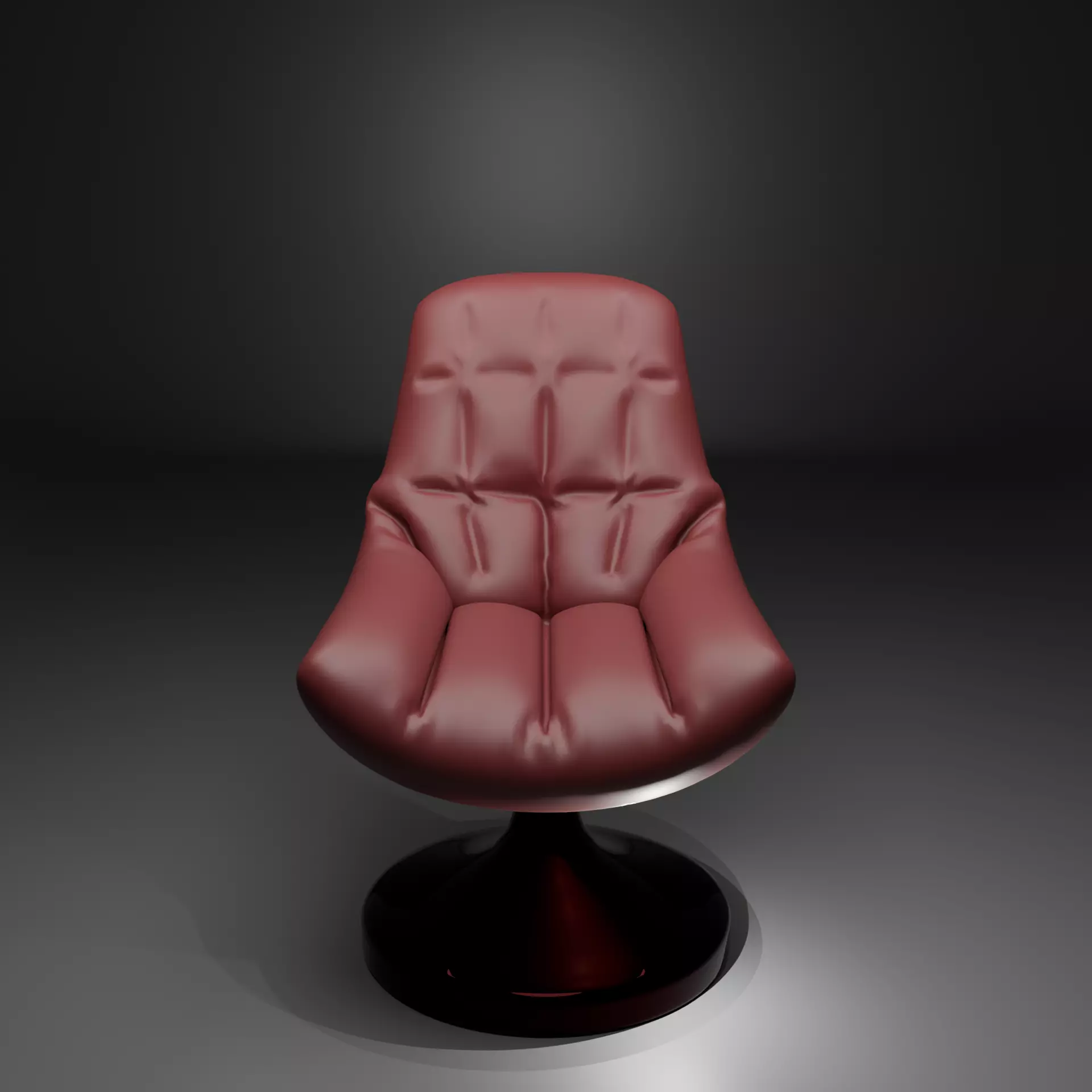 Modern Red Leather Lounge Chair 3D Model 3D print model_0