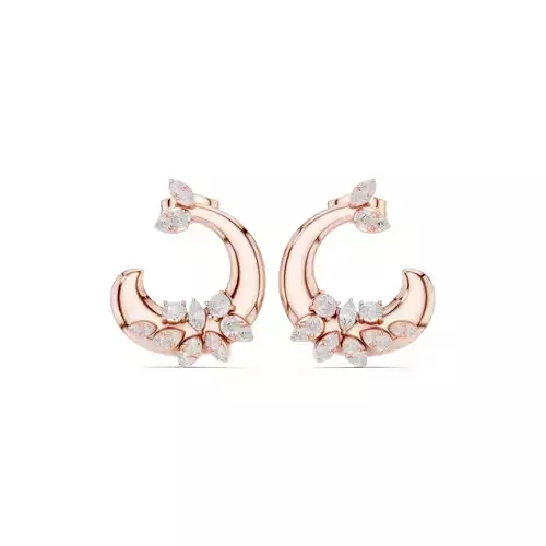 Marquise And Round Cut Diamond Earring 3DM STL Video 3D print model