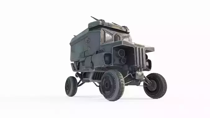 Future sci-fi retro space truck 3D model