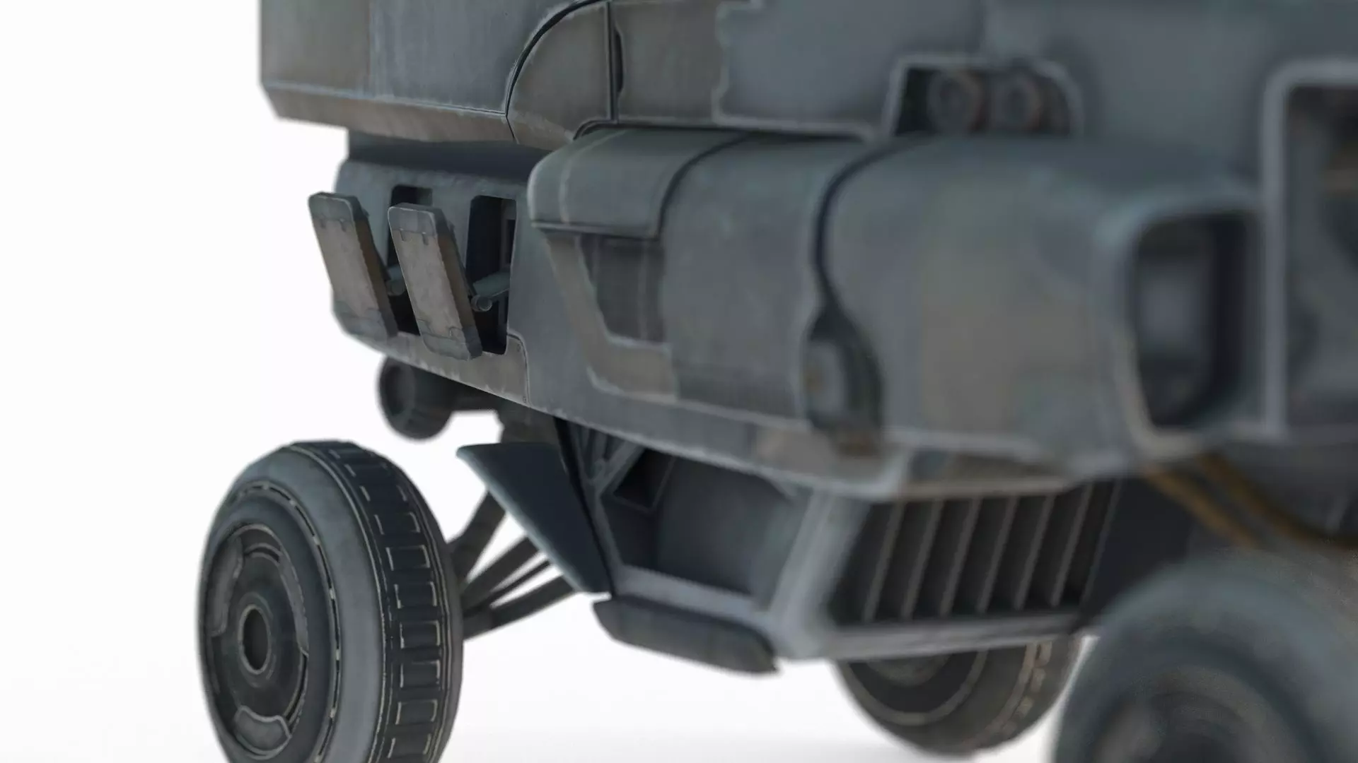 Future sci-fi retro space truck 3D model_9