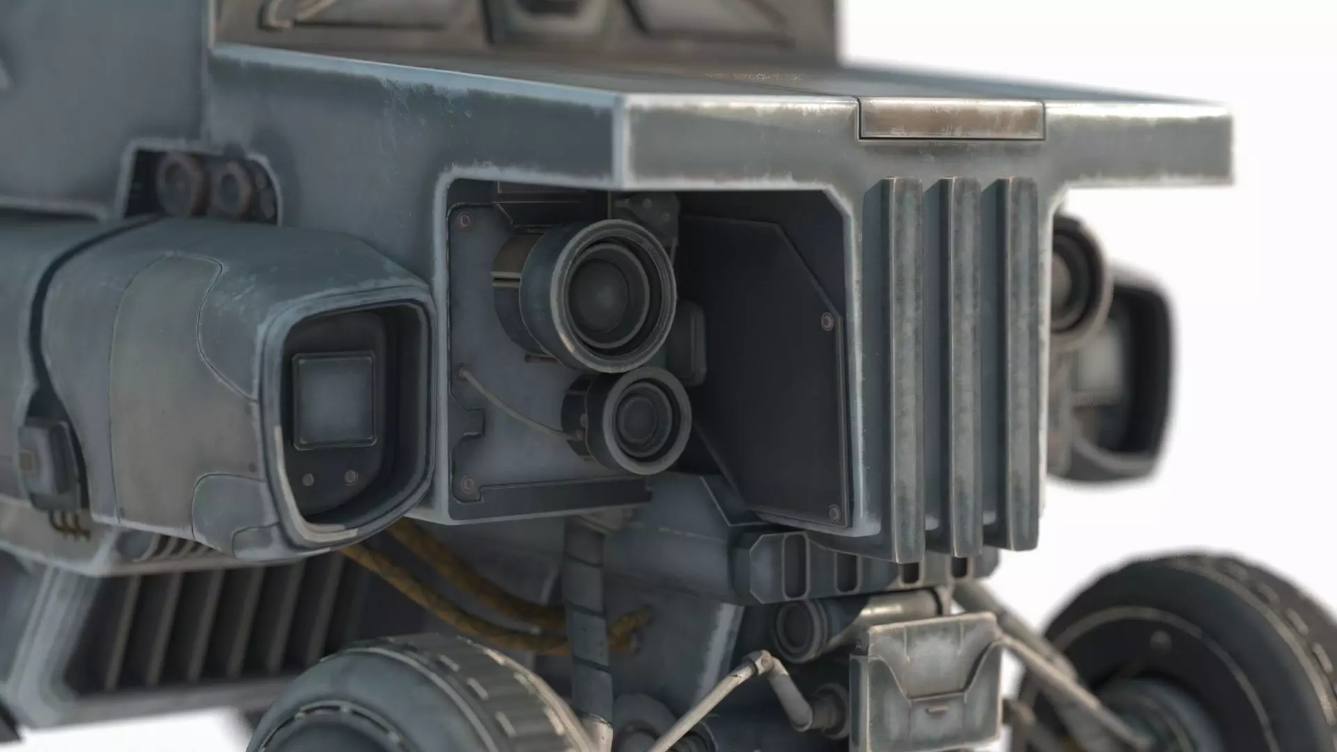 Future sci-fi retro space truck 3D model_8