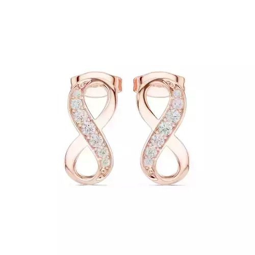 Round Cut Diamond Infinity Love Symbol Earring 3DM STL Video