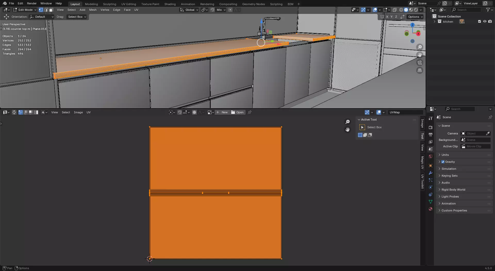 Modern Kitchen Furniture Low-poly 3D model_7
