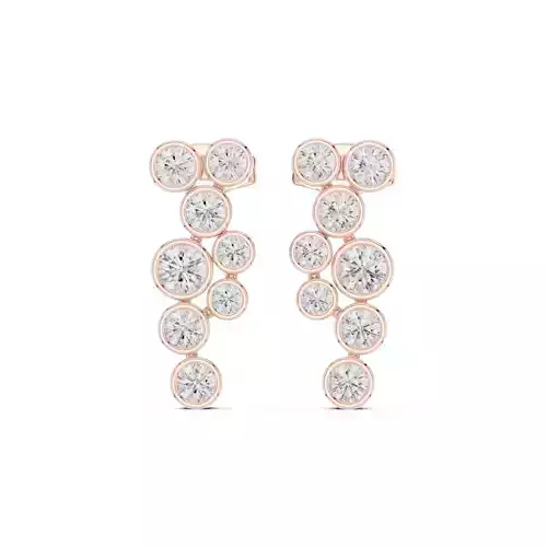 Bezel Set Round Cut Diamond Stud Earring 3DM STL Video 3D print model