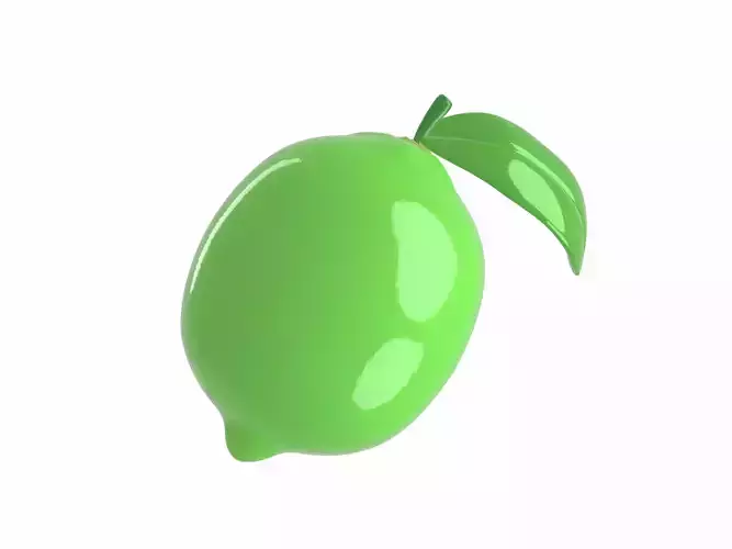 Cute Green Lime 3D Model Stylized Fruit