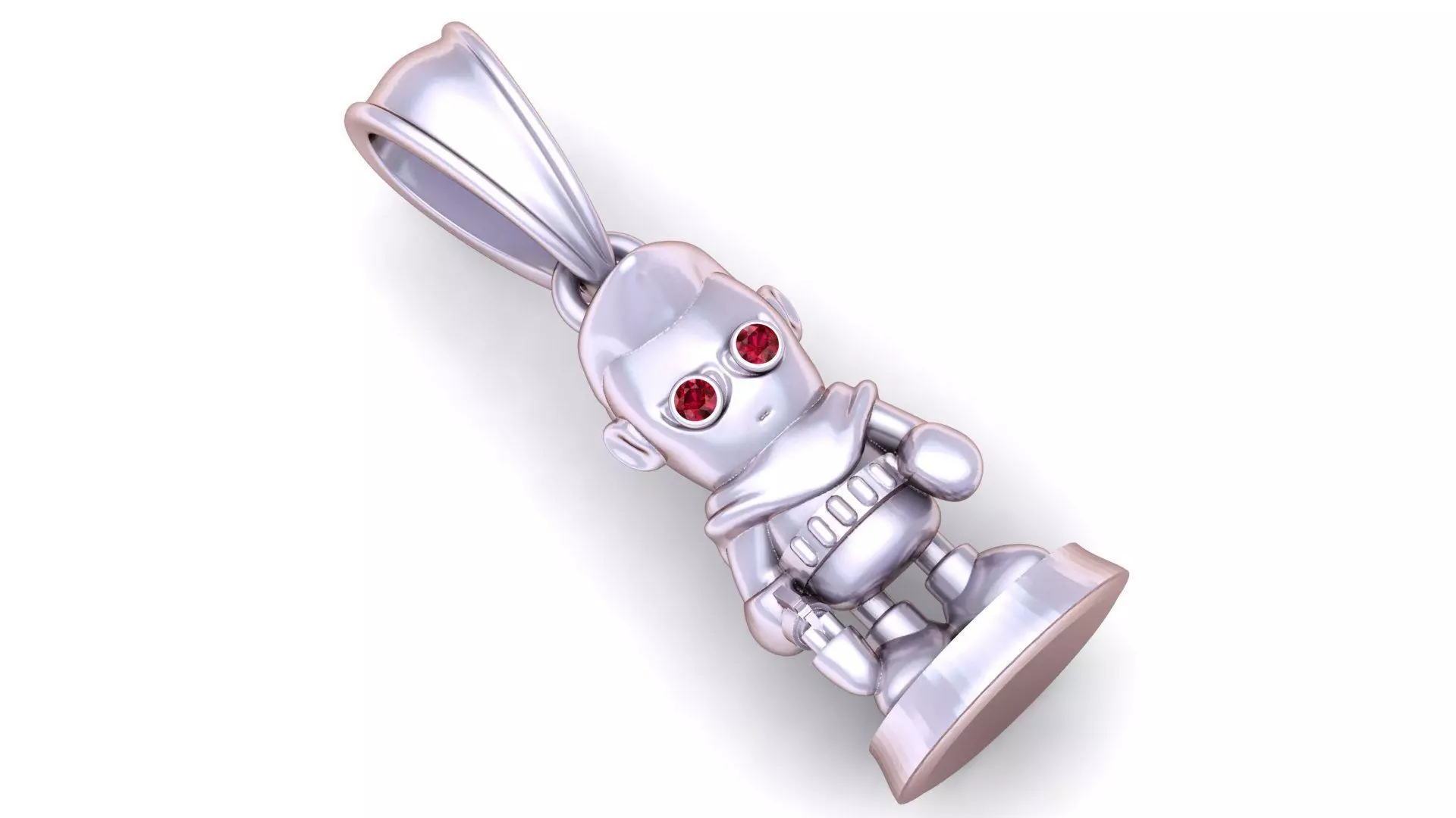 gold robot pendant  3D print model_2