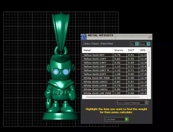 gold robot pendant  3D print model_6