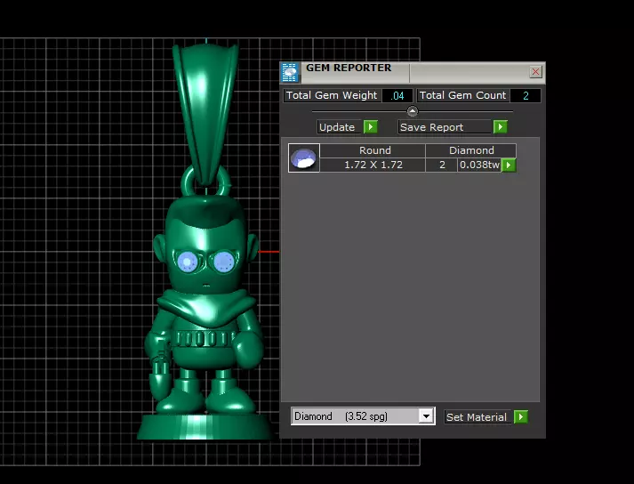 gold robot pendant  3D print model_5