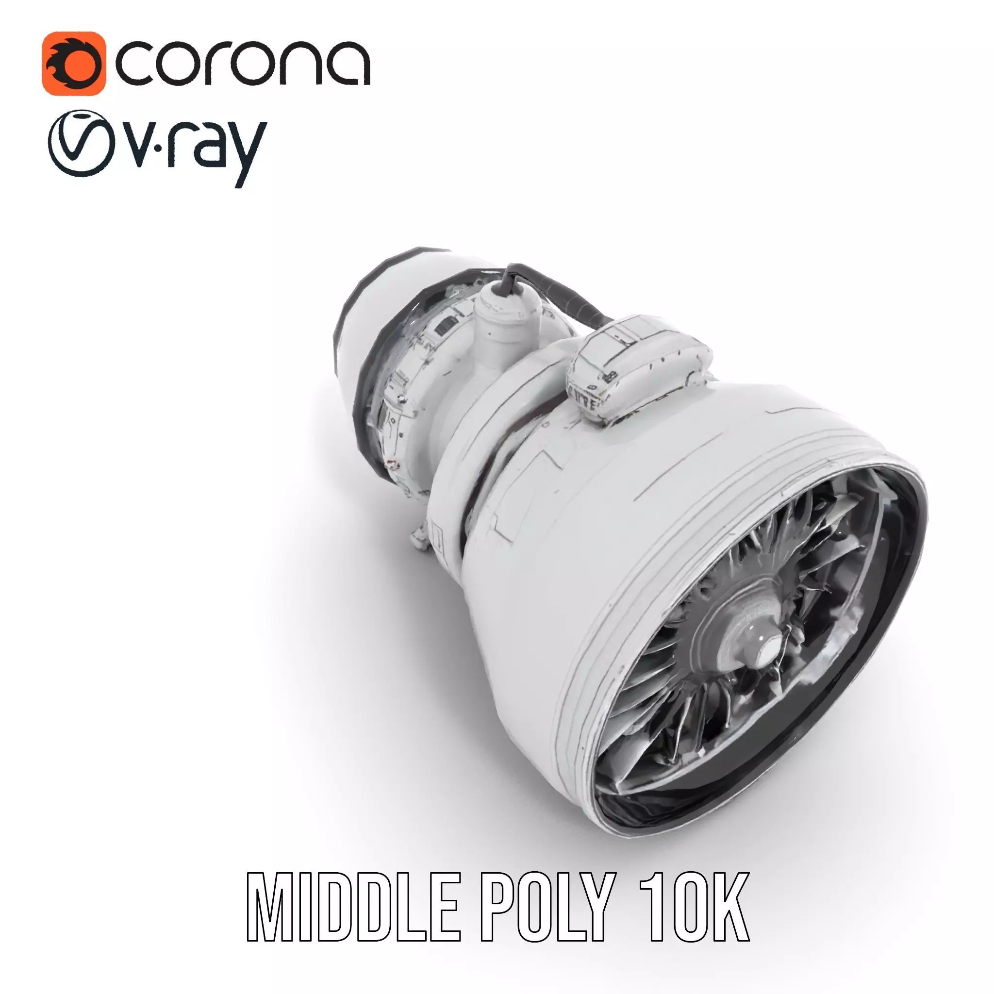 Jet Engine Model Pack with Detailed Components Low-poly 3D model_12