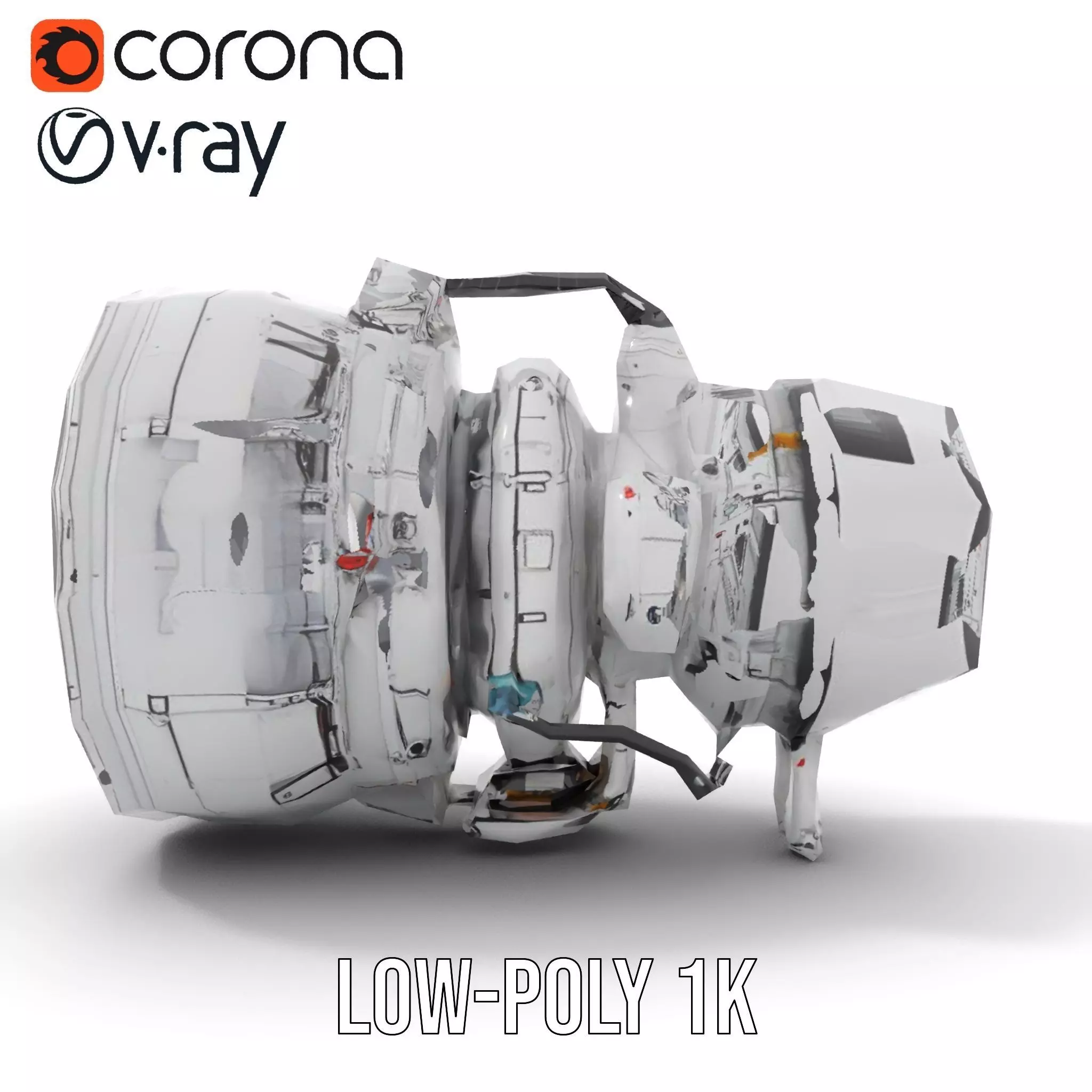 Jet Engine Model Pack with Detailed Components Low-poly 3D model_28