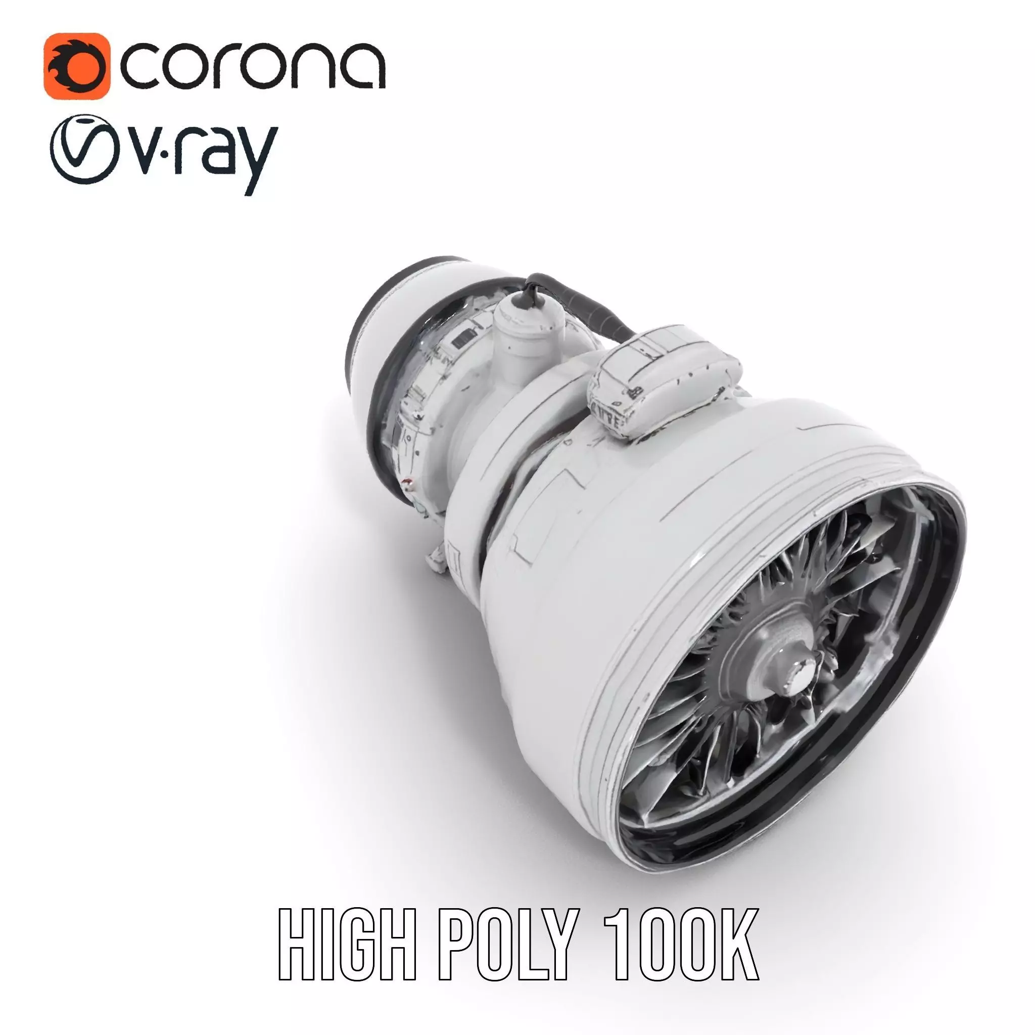 Jet Engine Model Pack with Detailed Components Low-poly 3D model_18