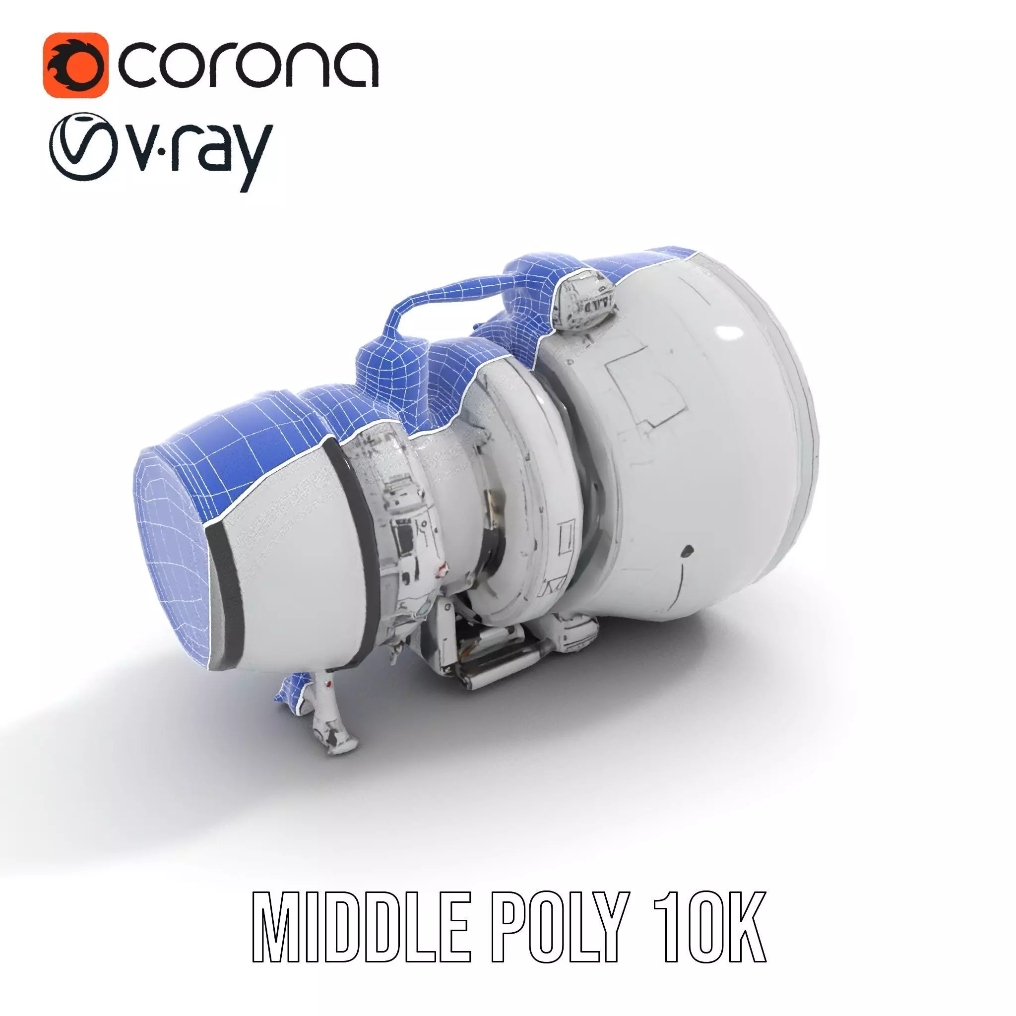 Jet Engine Model Pack with Detailed Components Low-poly 3D model_27