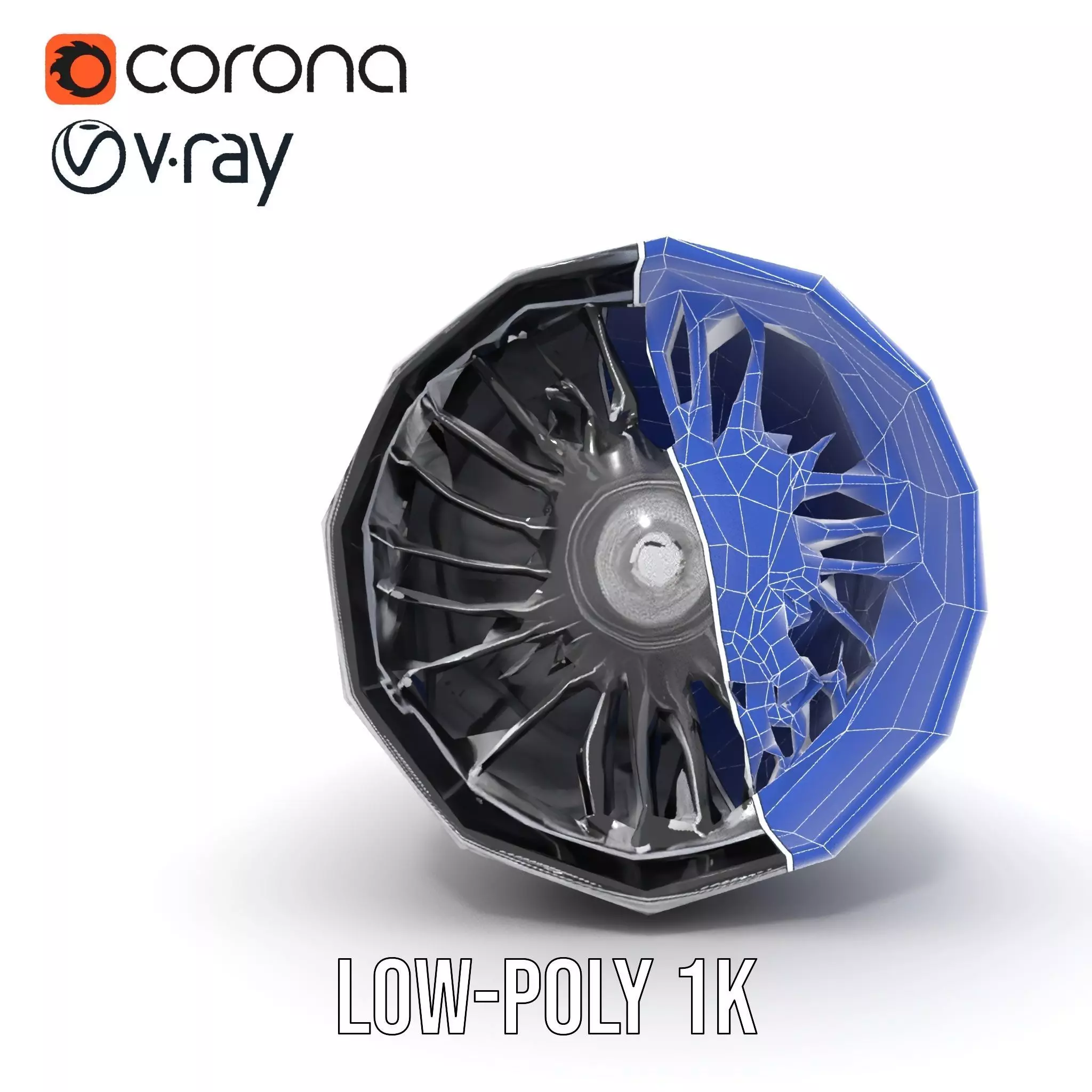 Jet Engine Model Pack with Detailed Components Low-poly 3D model_23