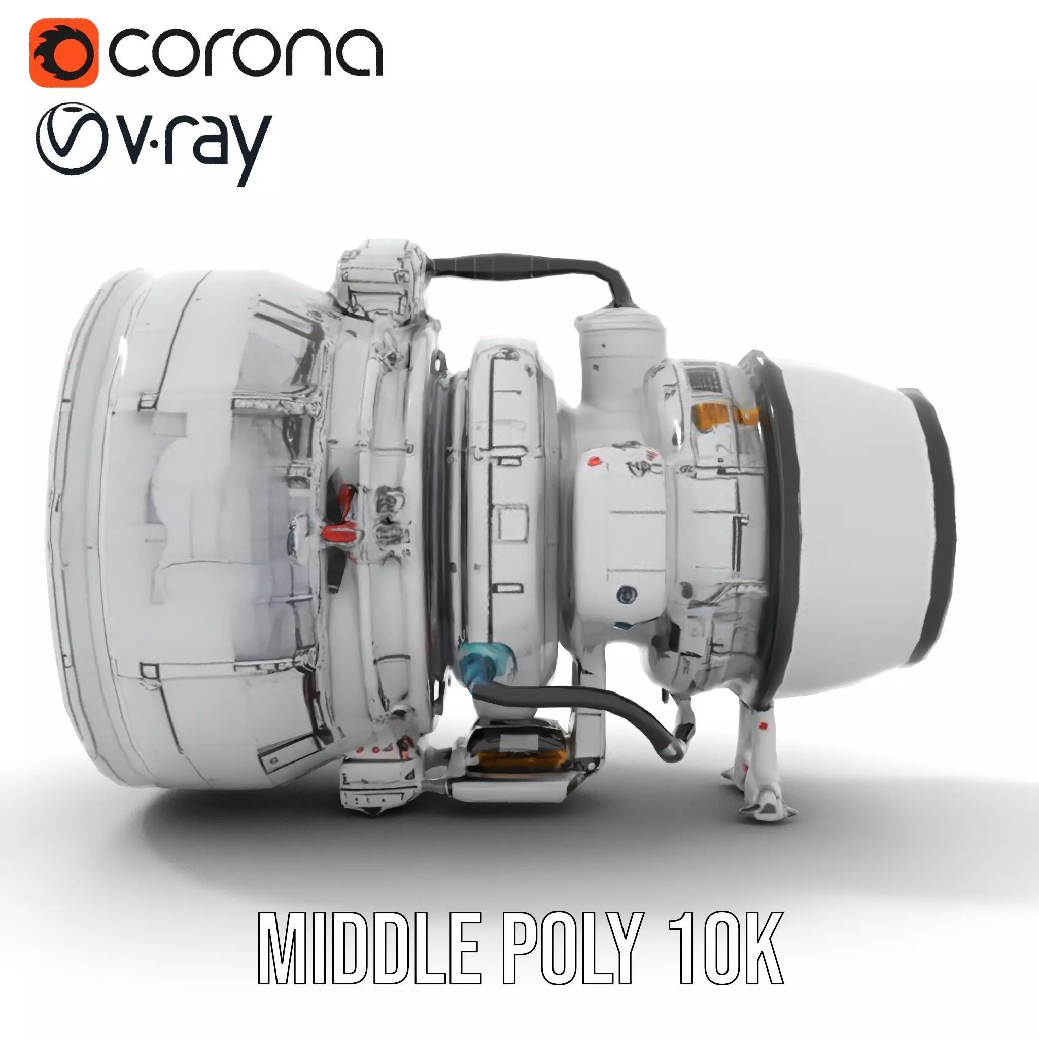 Jet Engine Model Pack with Detailed Components Low-poly 3D model_6