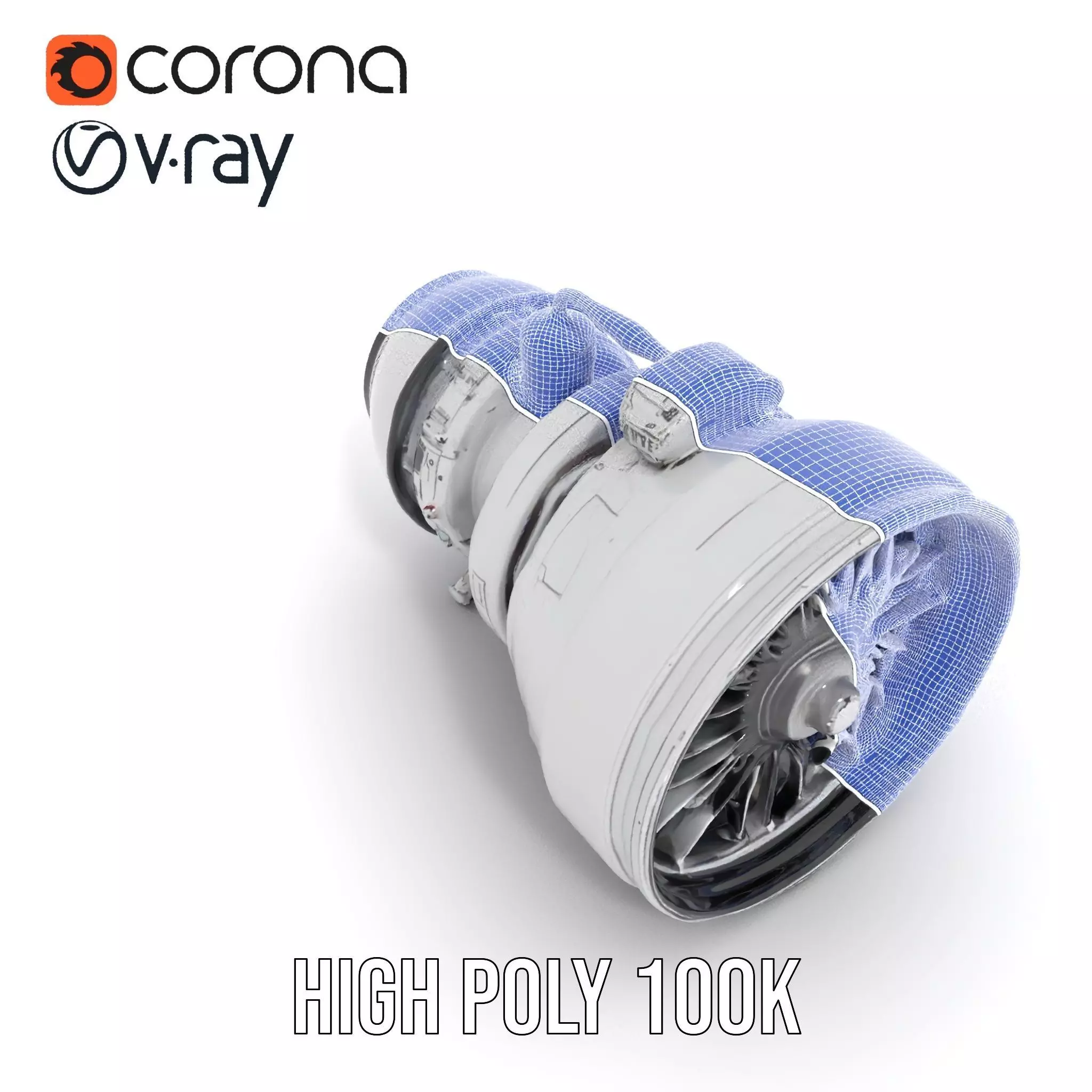 Jet Engine Model Pack with Detailed Components Low-poly 3D model_35