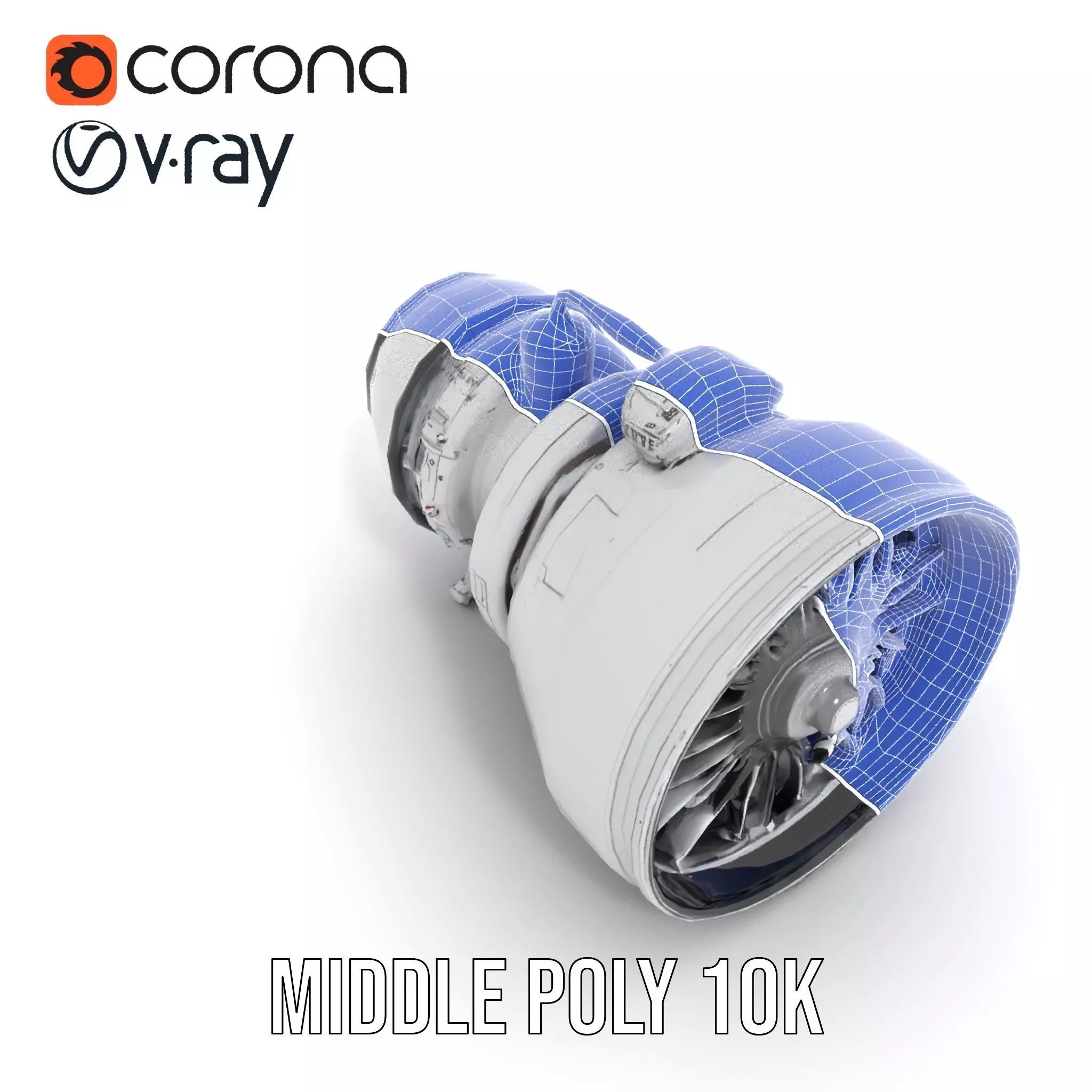 Jet Engine Model Pack with Detailed Components Low-poly 3D model_30