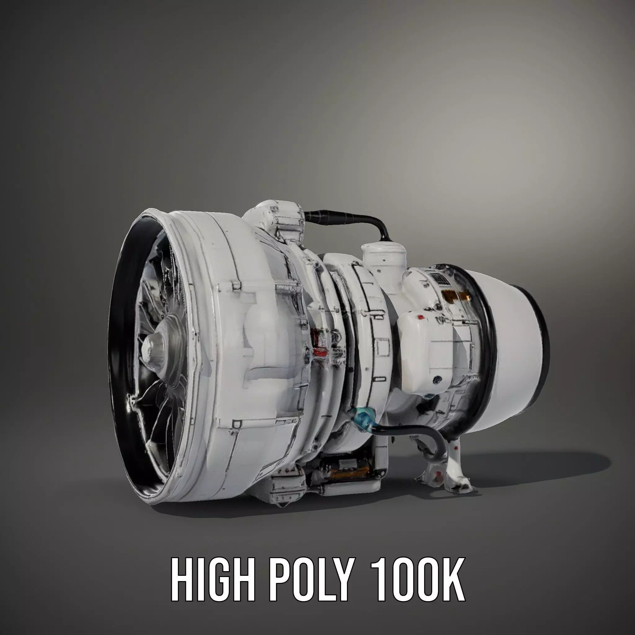 Jet Engine Model Pack with Detailed Components Low-poly 3D model_9