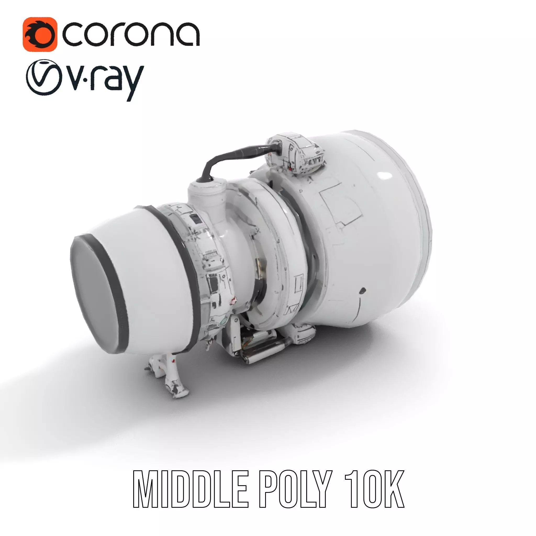 Jet Engine Model Pack with Detailed Components Low-poly 3D model_7