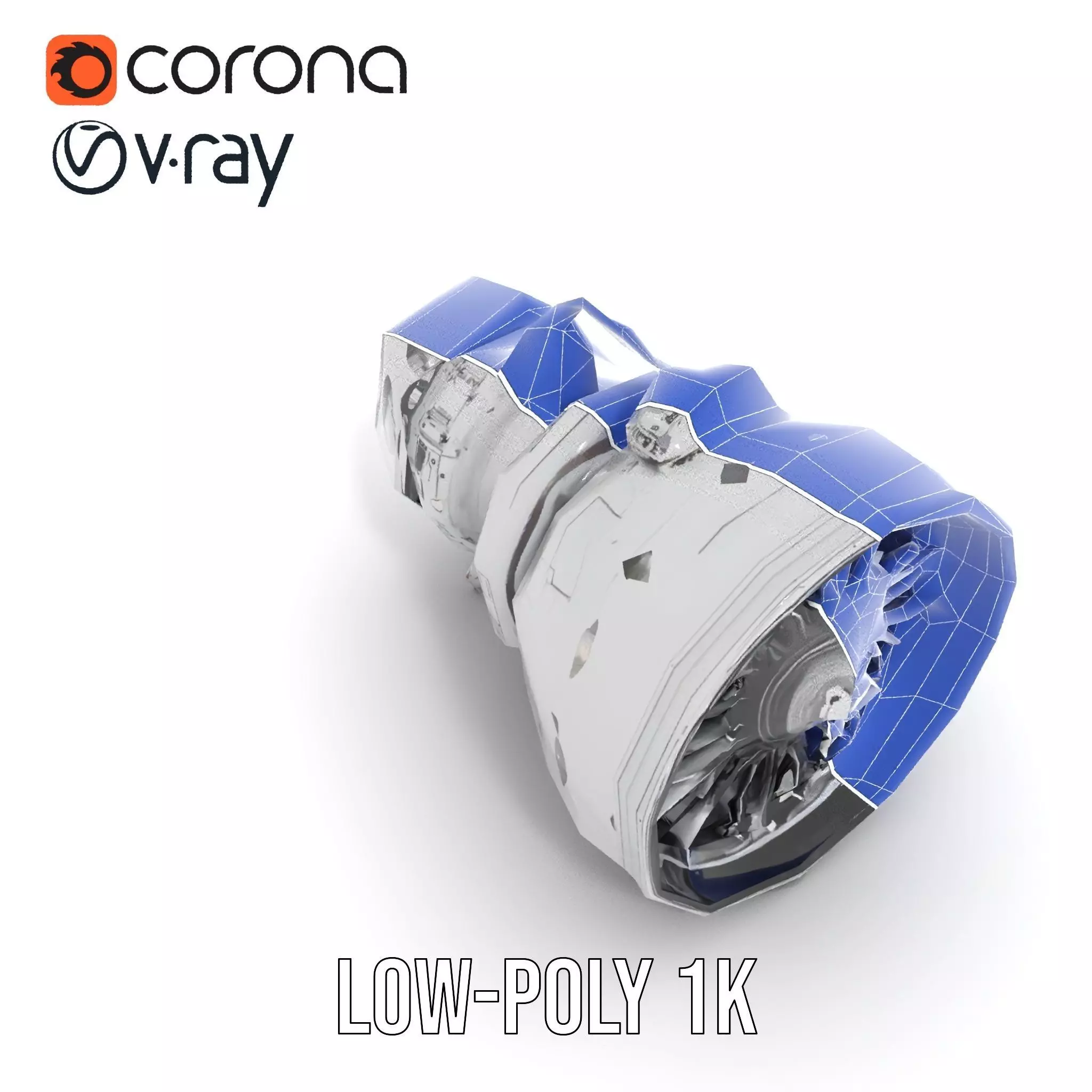 Jet Engine Model Pack with Detailed Components Low-poly 3D model_10