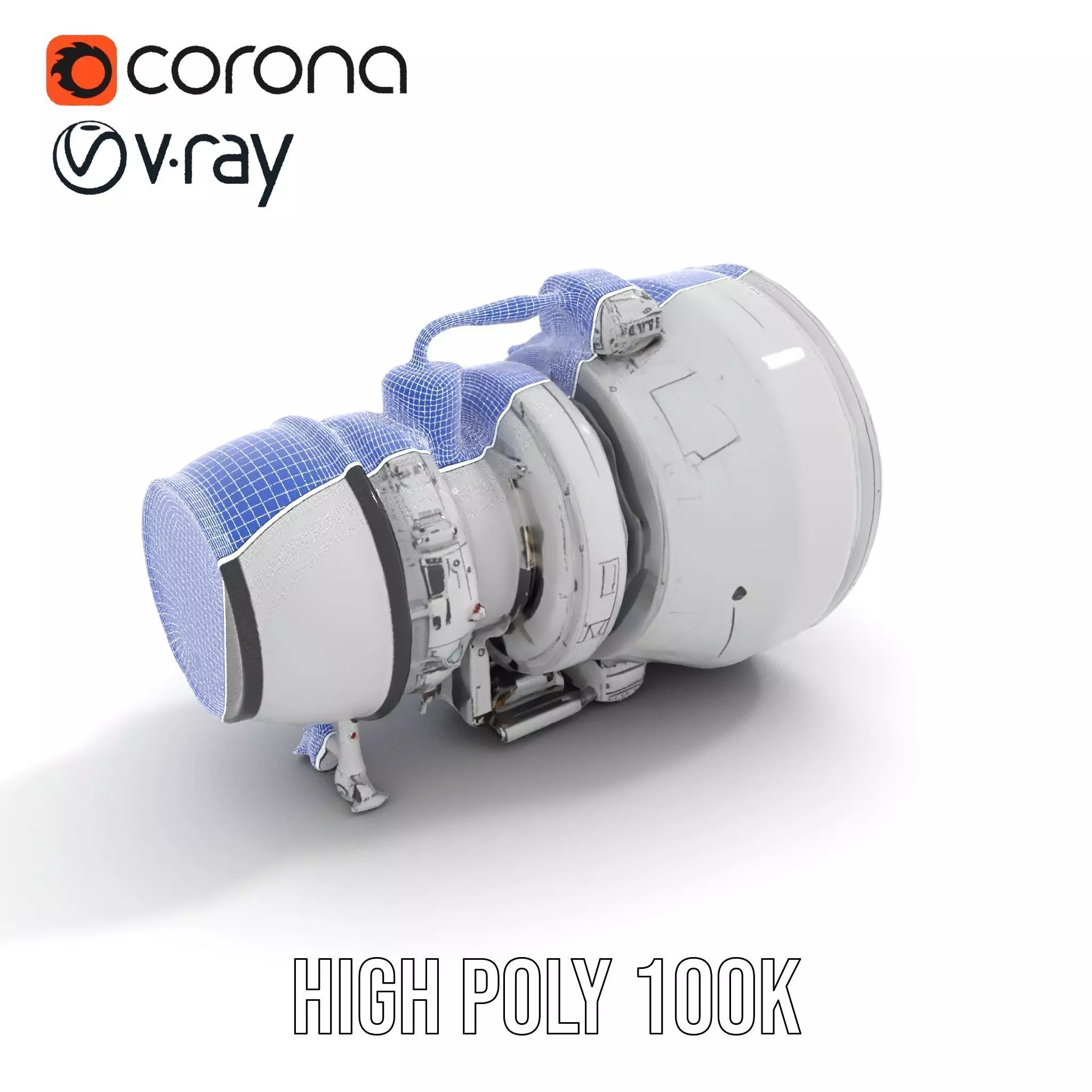 Jet Engine Model Pack with Detailed Components Low-poly 3D model_33