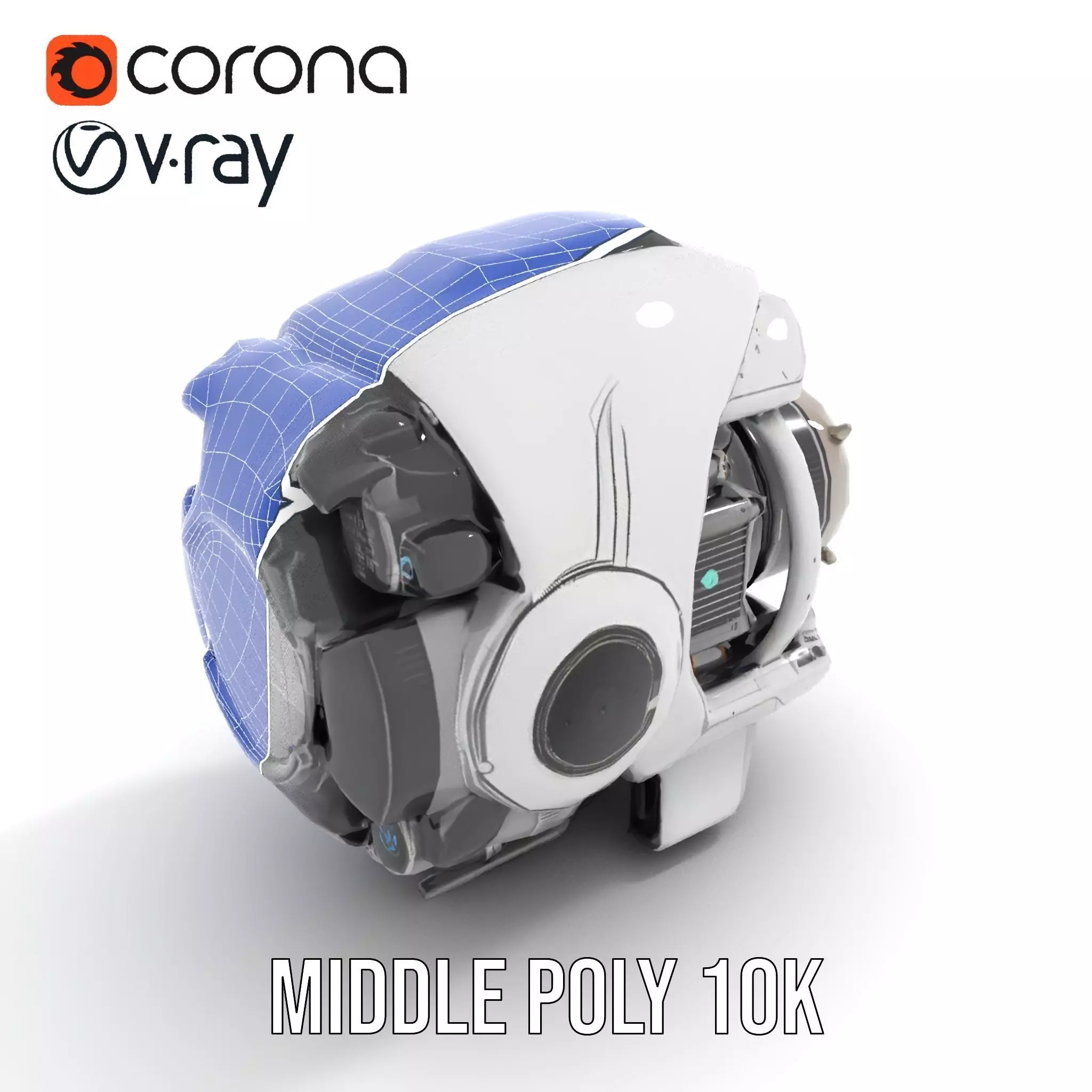 Futuristic Camera Drone Engine model pack Low-poly 3D model_27