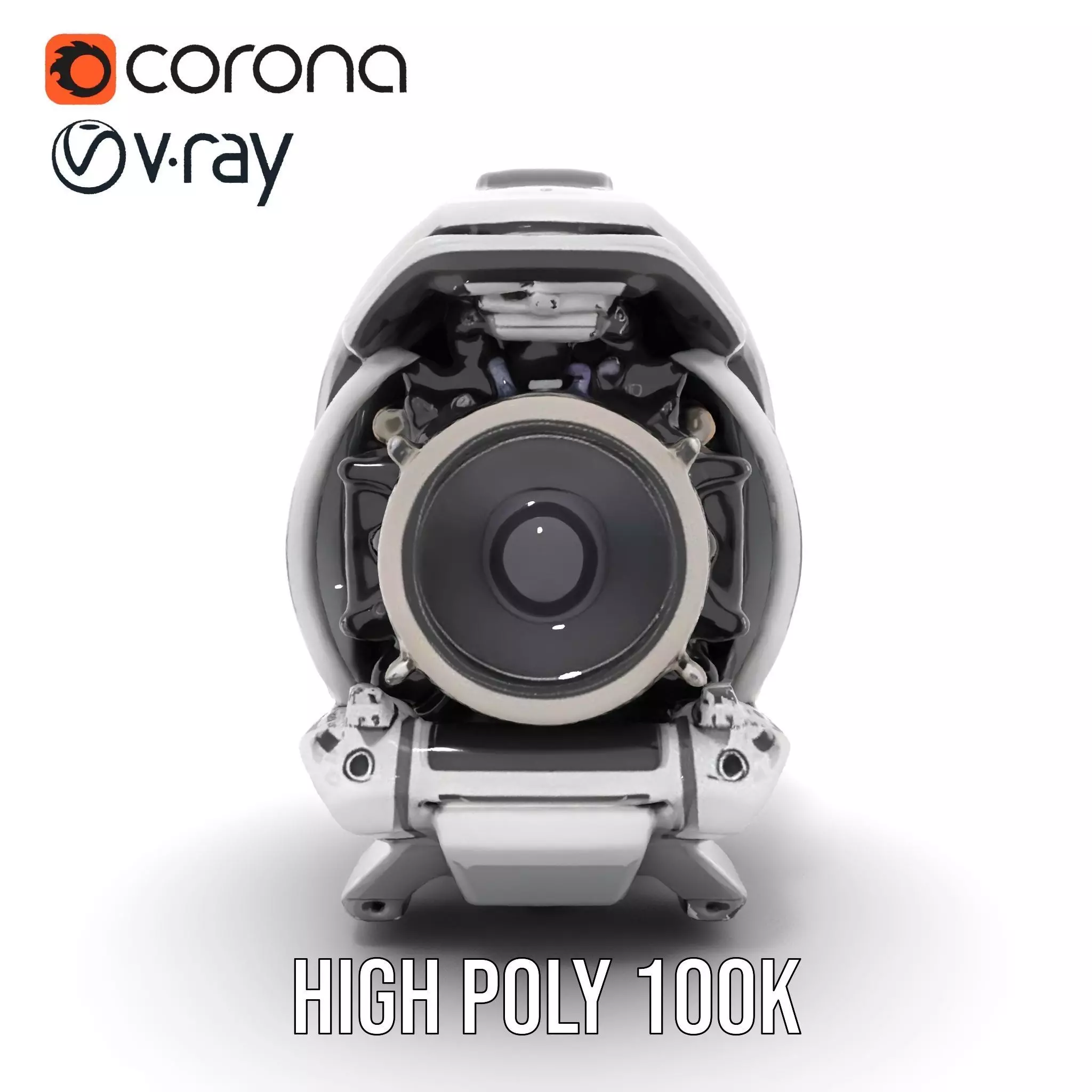 Futuristic Camera Drone Engine model pack Low-poly 3D model_19