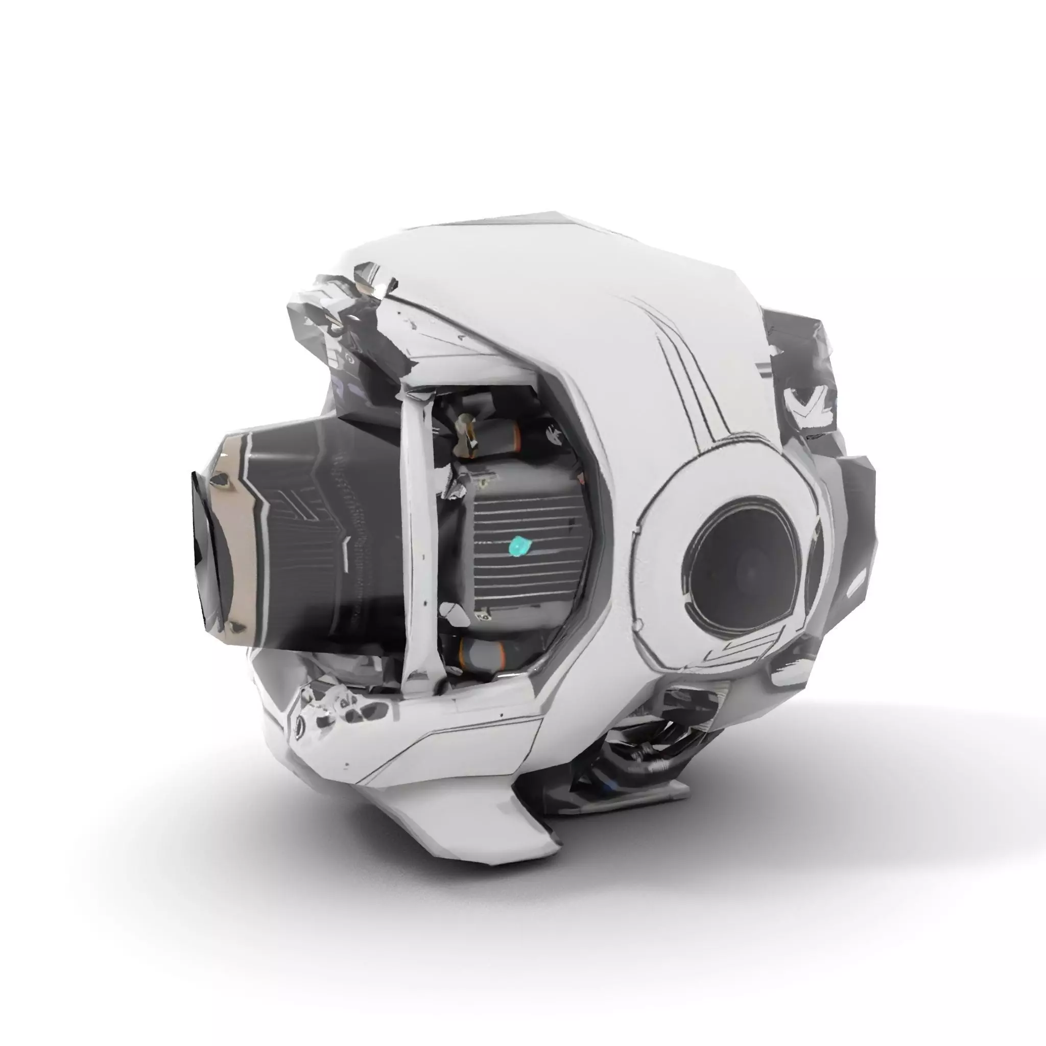 Futuristic Camera Drone Engine model pack Low-poly 3D model_8