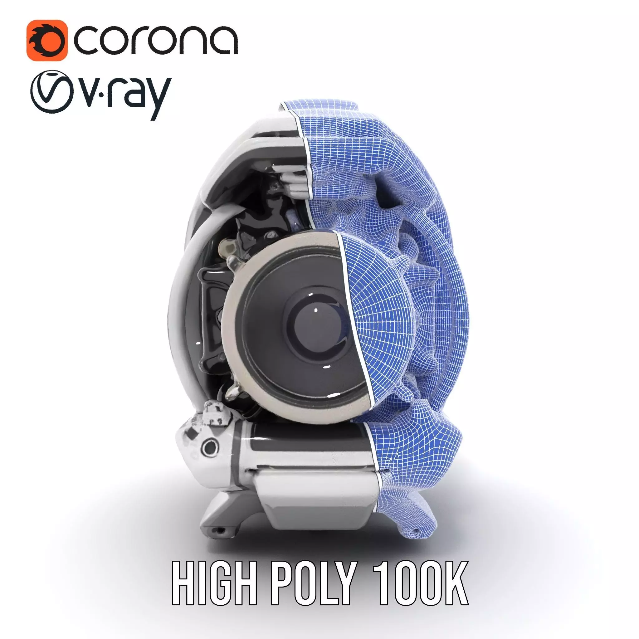 Futuristic Camera Drone Engine model pack Low-poly 3D model_32