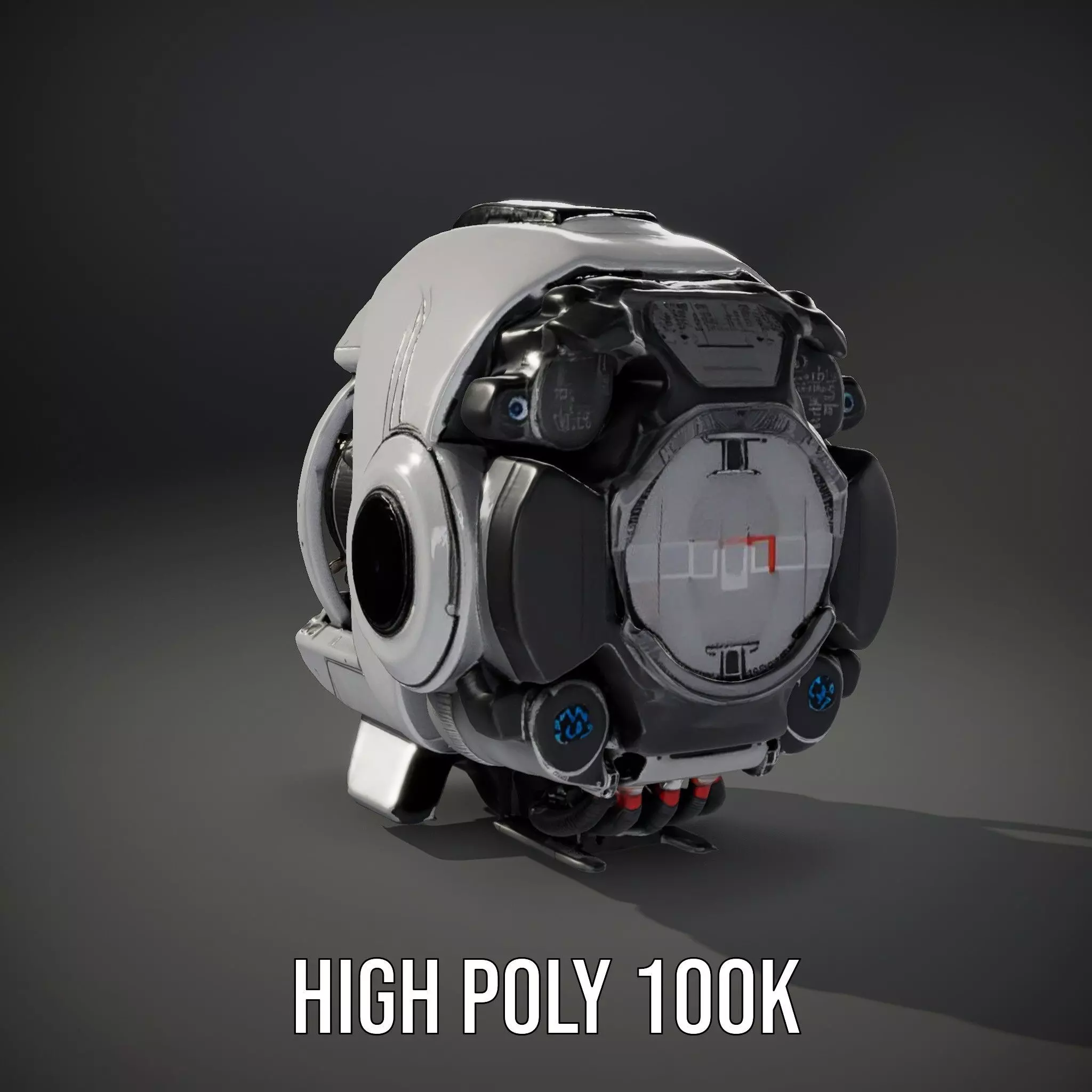 Futuristic Camera Drone Engine model pack Low-poly 3D model_11
