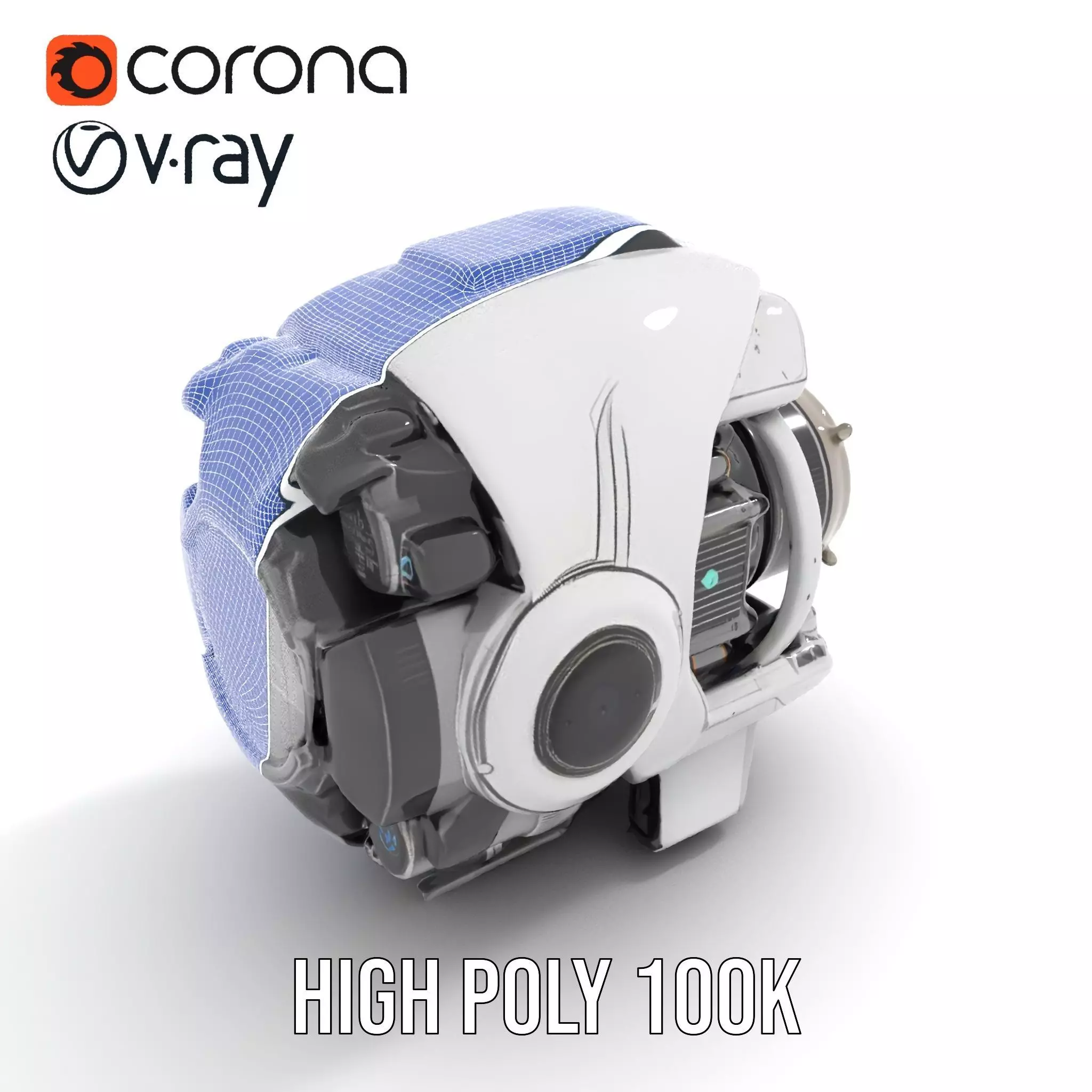 Futuristic Camera Drone Engine model pack Low-poly 3D model_33