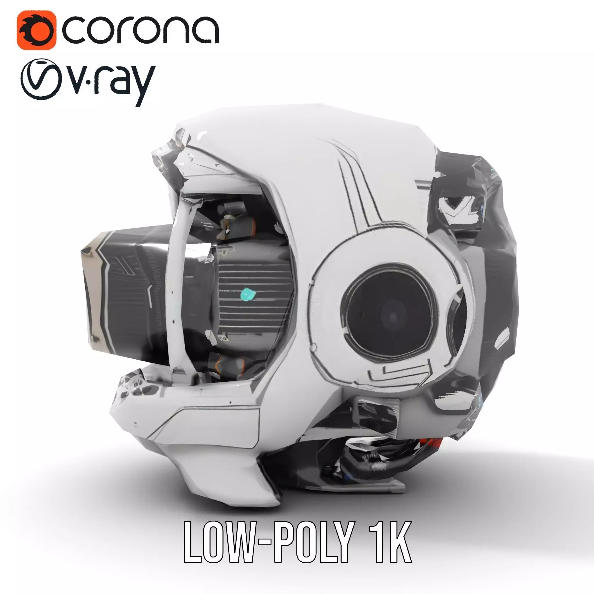 Futuristic Camera Drone Engine model pack Low-poly 3D model_23