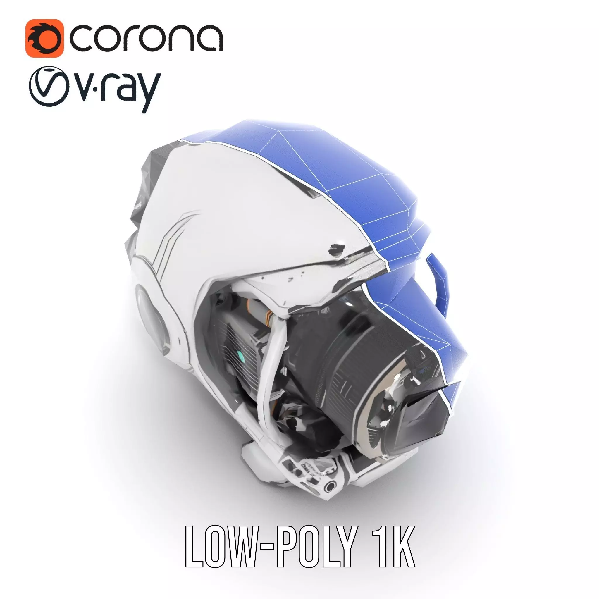 Futuristic Camera Drone Engine model pack Low-poly 3D model_25