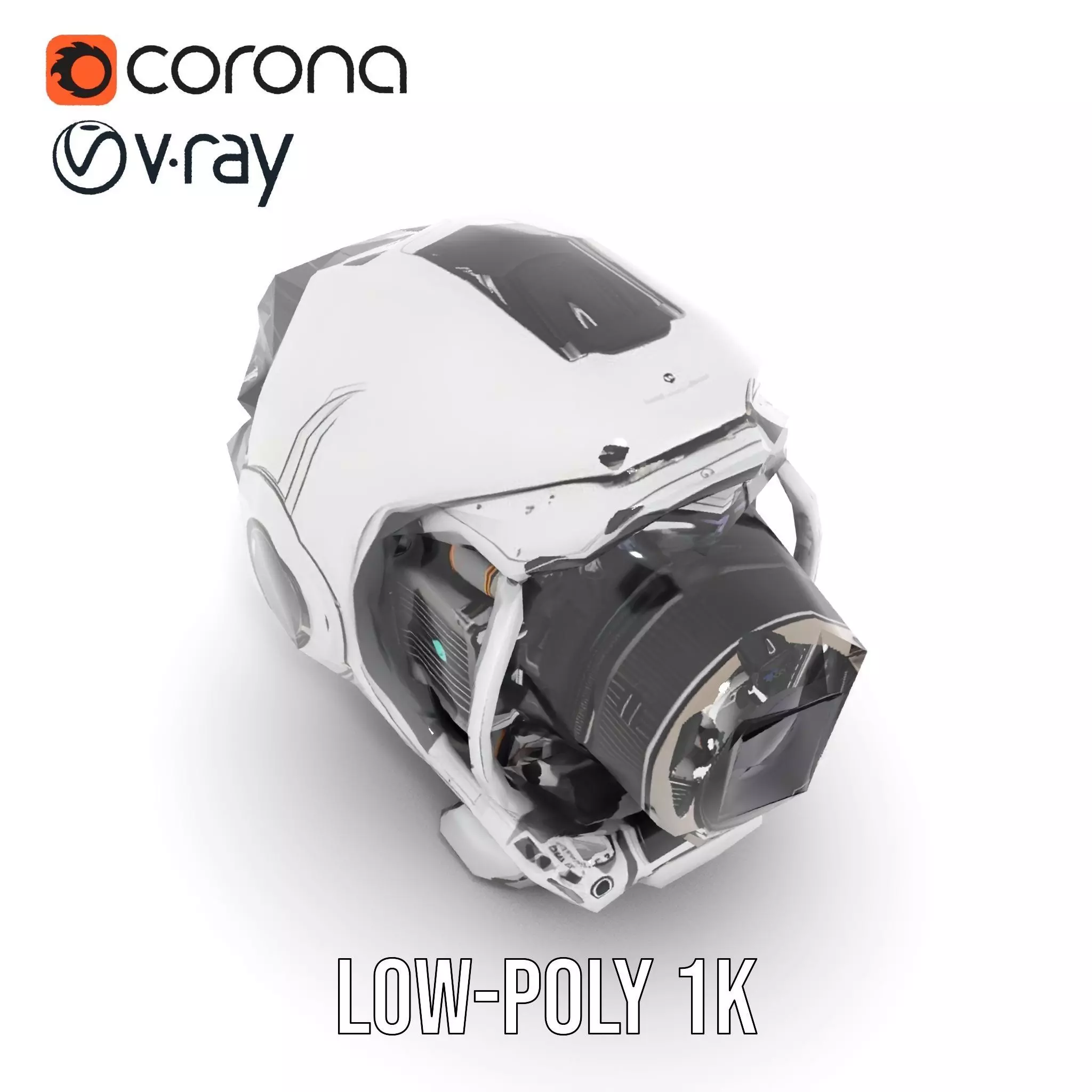 Futuristic Camera Drone Engine model pack Low-poly 3D model_18