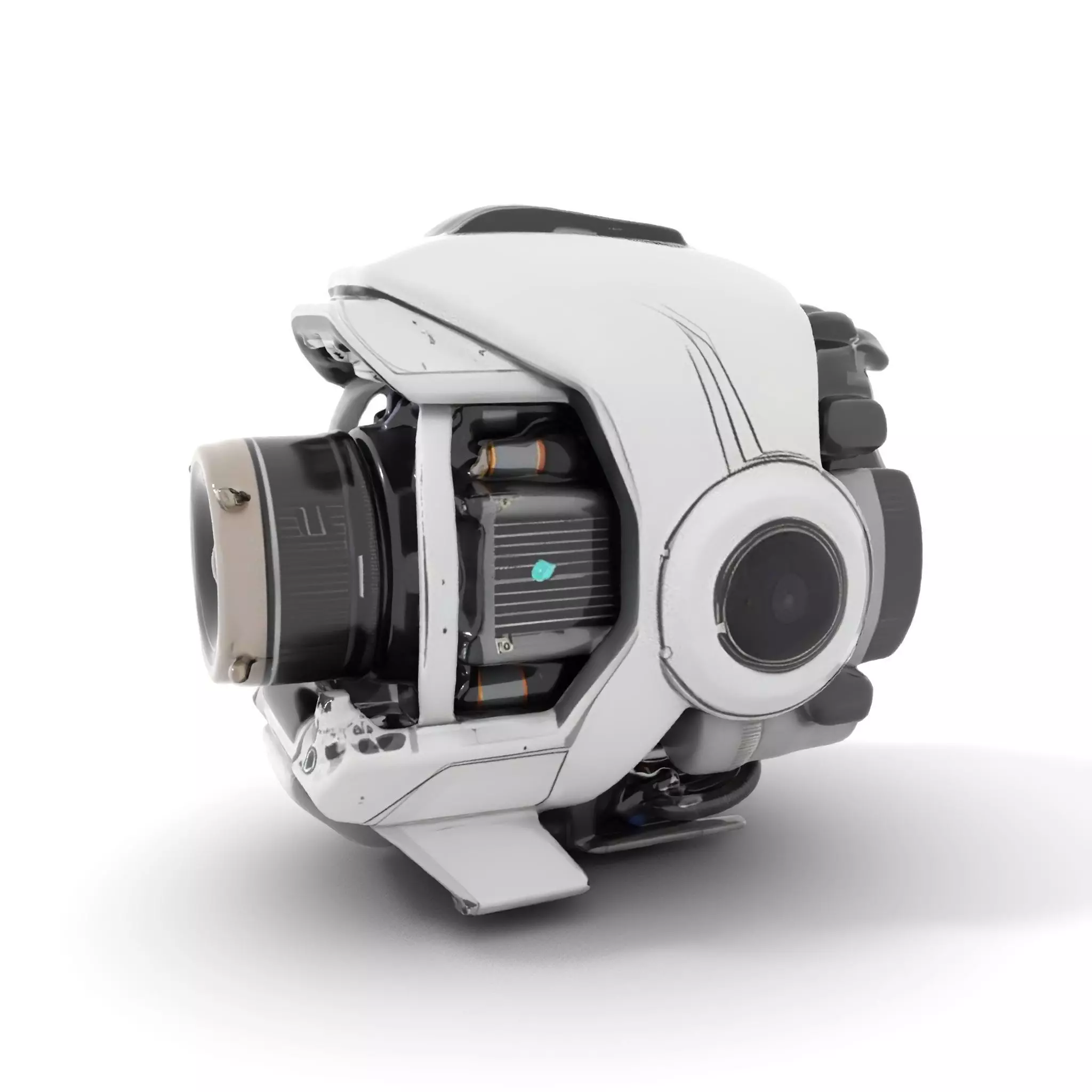 Futuristic Camera Drone Engine model pack Low-poly 3D model_0