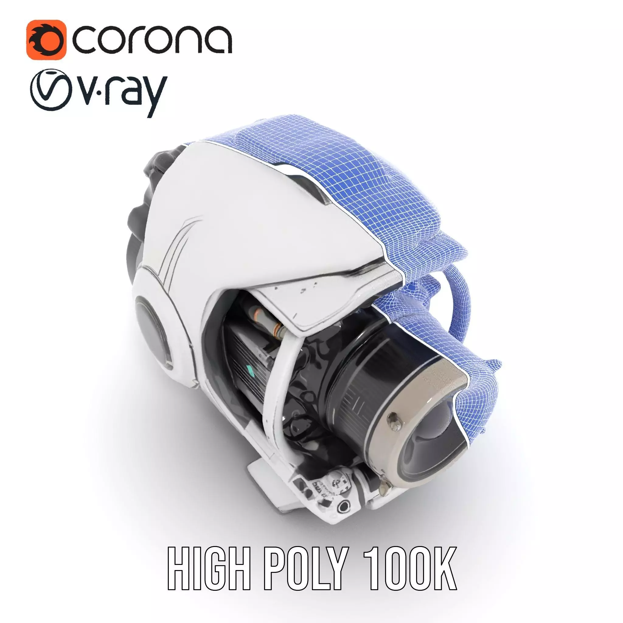 Futuristic Camera Drone Engine model pack Low-poly 3D model_34