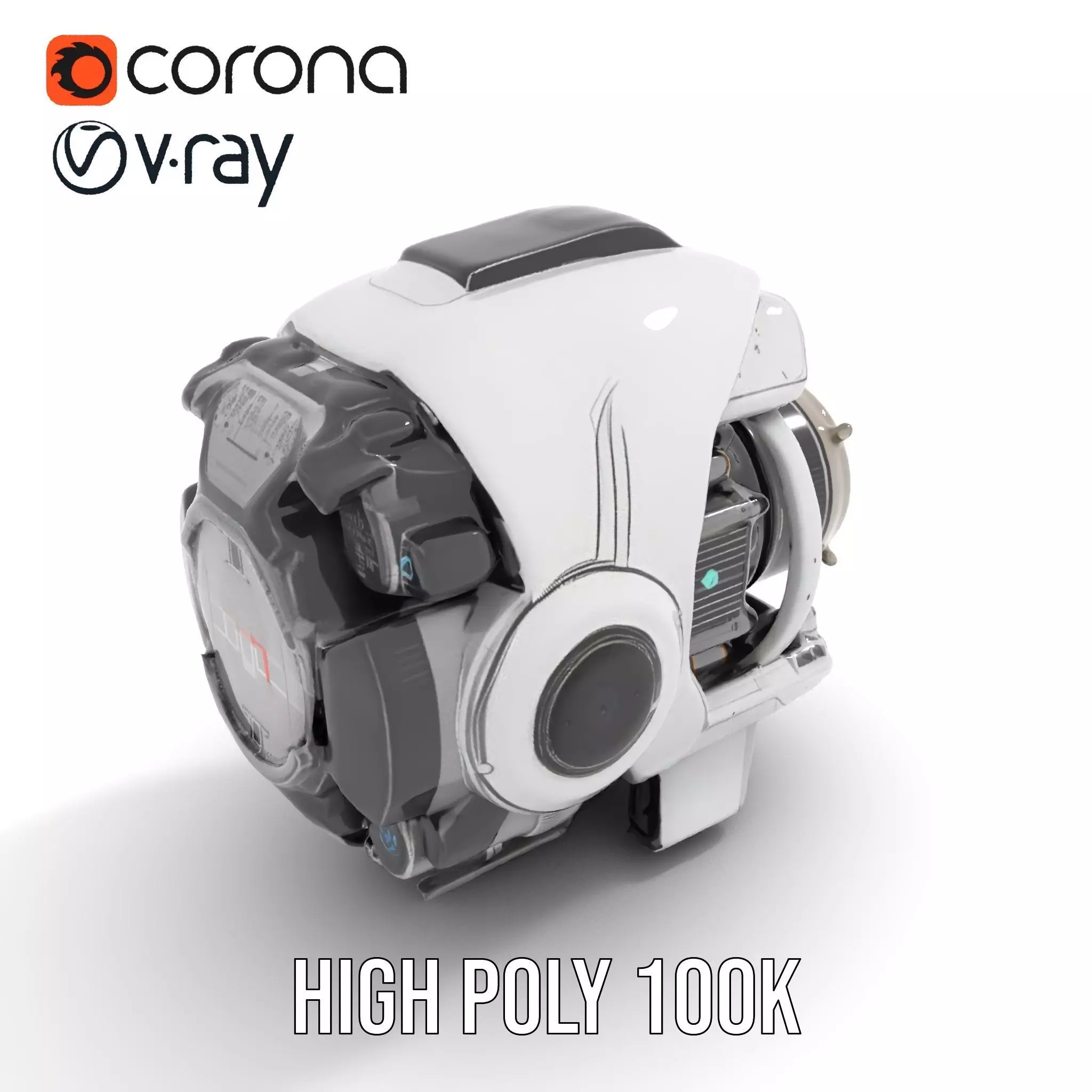 Futuristic Camera Drone Engine model pack Low-poly 3D model_29